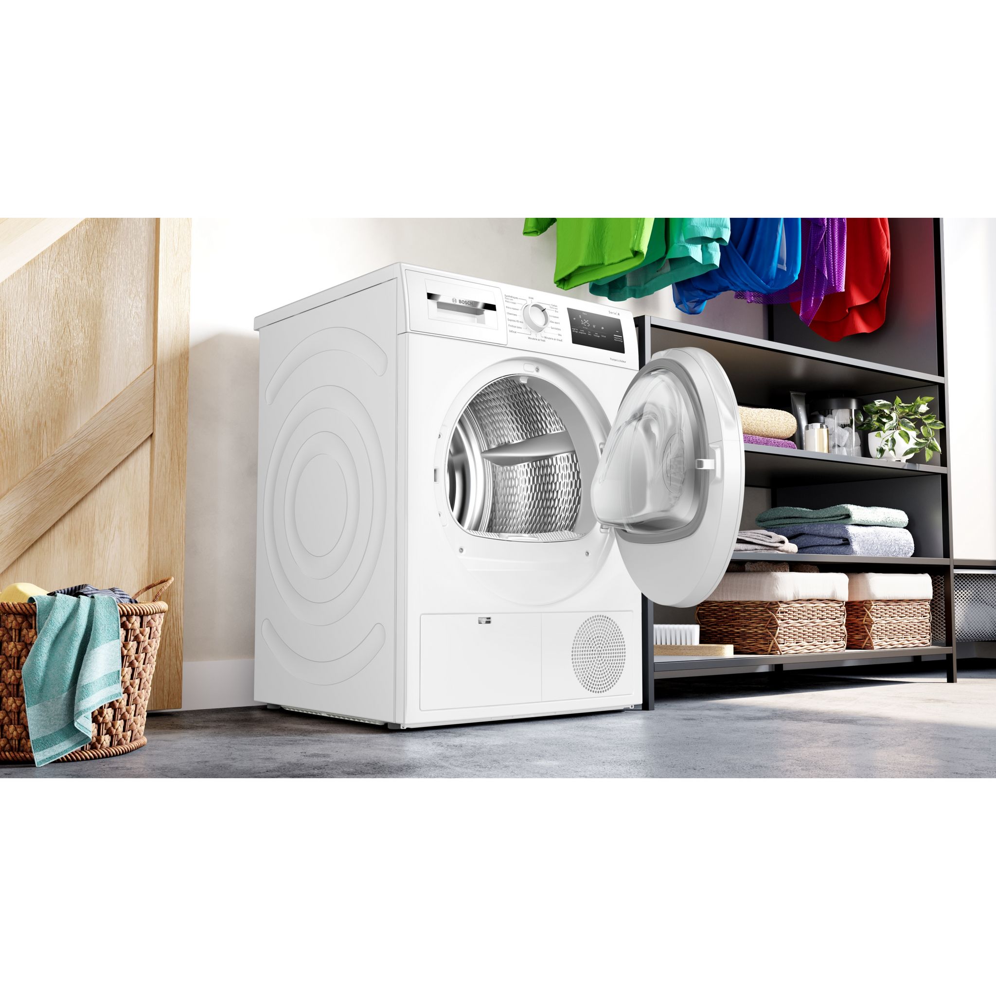 Voir la diapositive 6 : BOSCH Sèche linge porte pleine WTH8300DFR, 8 kg, Pompe à chaleur, A++