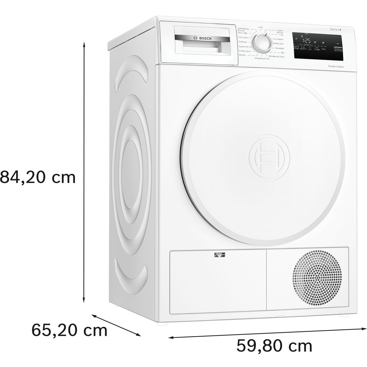 BOSCH Sèche linge porte pleine WTH8300DFR, 8 kg, Pompe à chaleur, A++