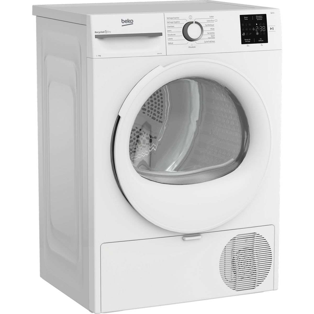 BEKO Sèche linge hublot D0H1710, 7 kg, Pompe à chaleur, A+