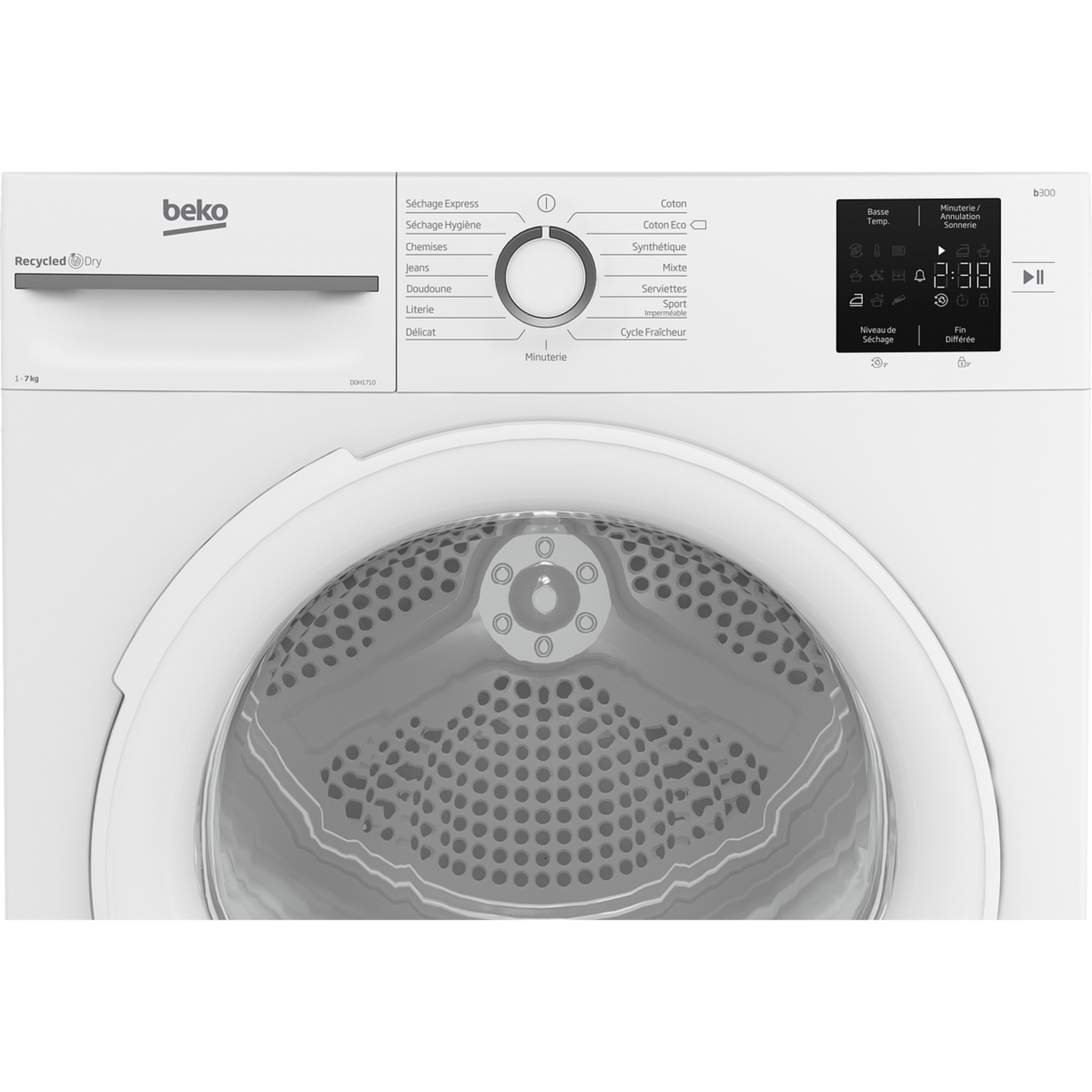 Voir la diapositive 6 : BEKO Sèche linge hublot D0H1710, 7 kg, Pompe à chaleur, A+