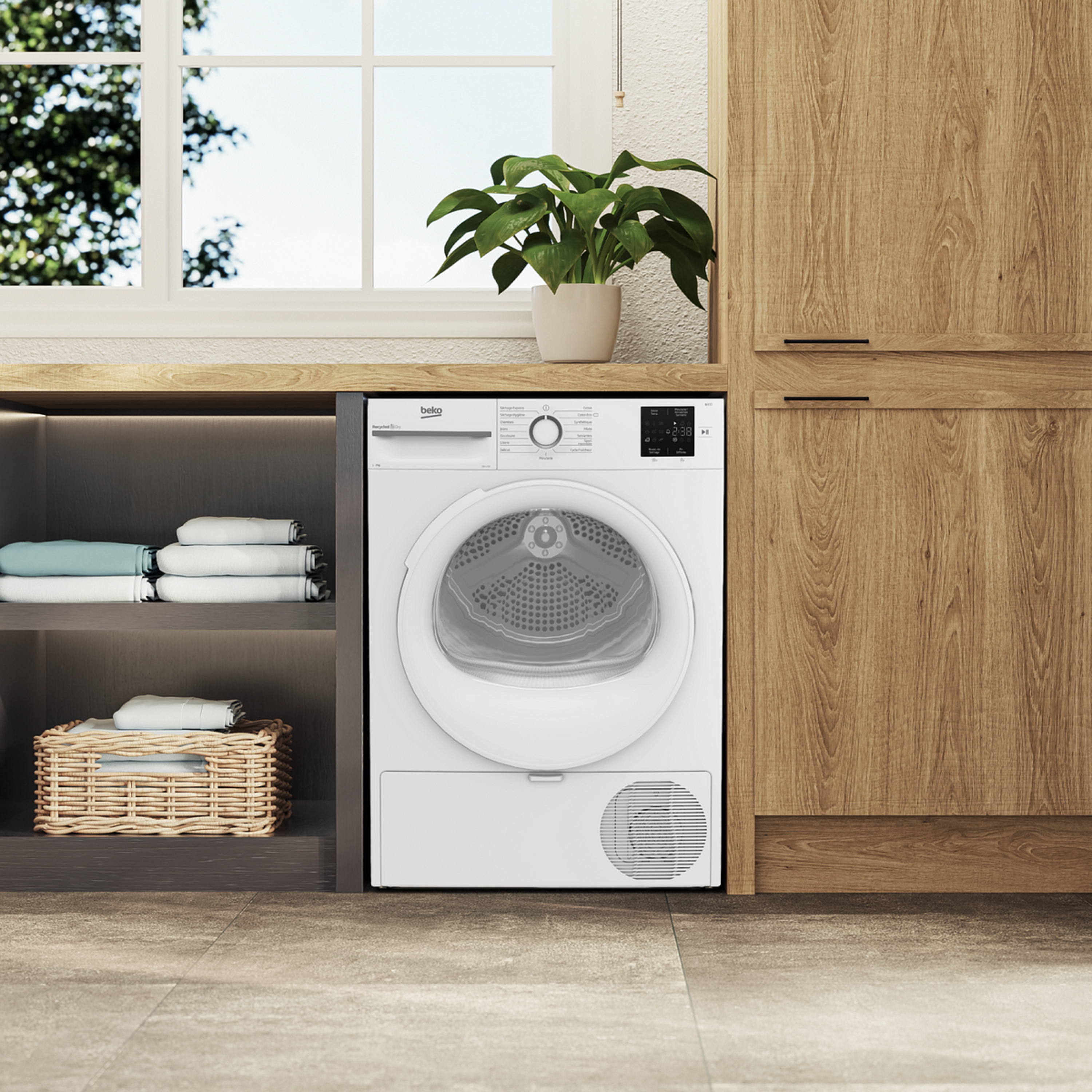 Voir la diapositive 7 : BEKO Sèche linge hublot D0H1710, 7 kg, Pompe à chaleur, A+