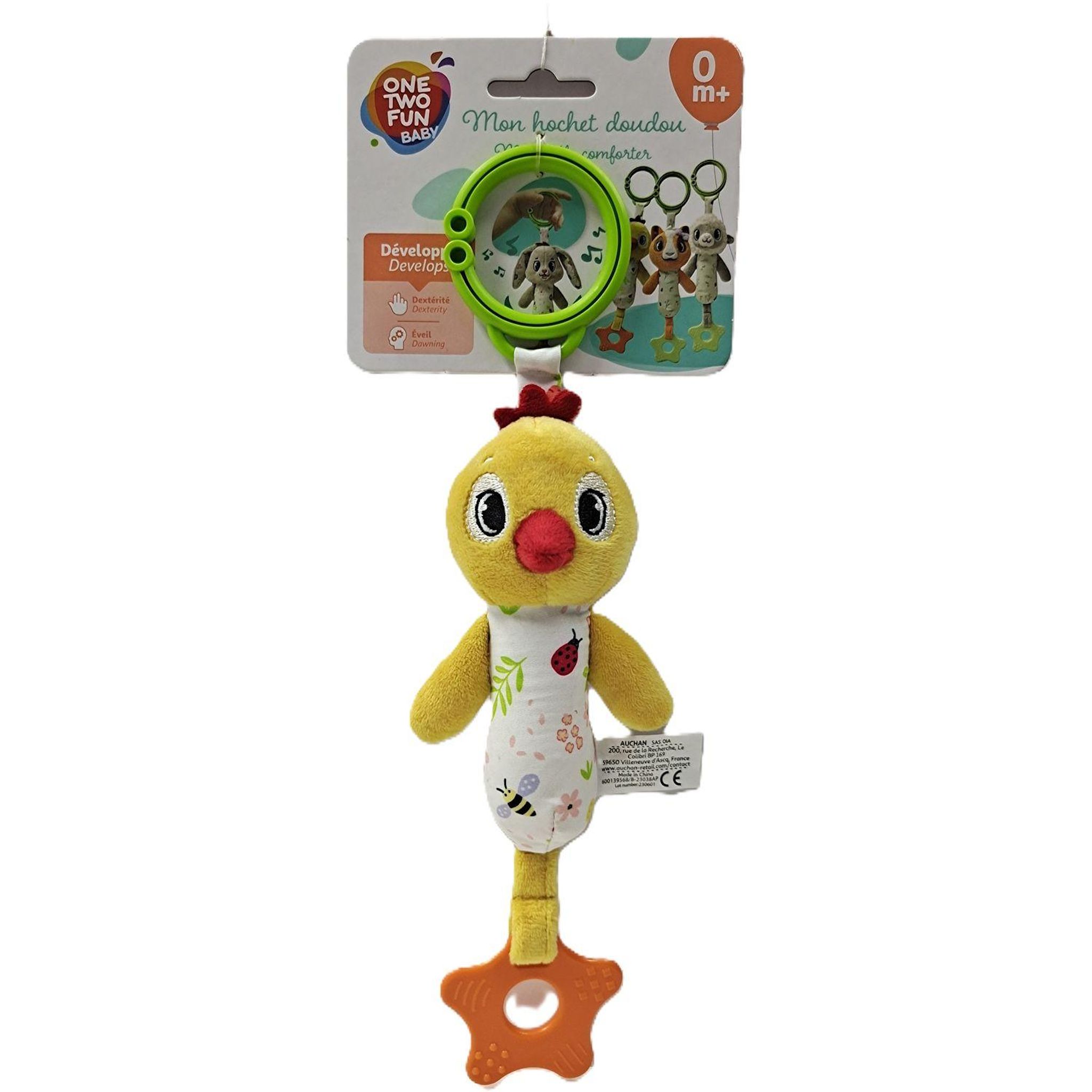ONE TWO FUN Anneau de dentition peluche