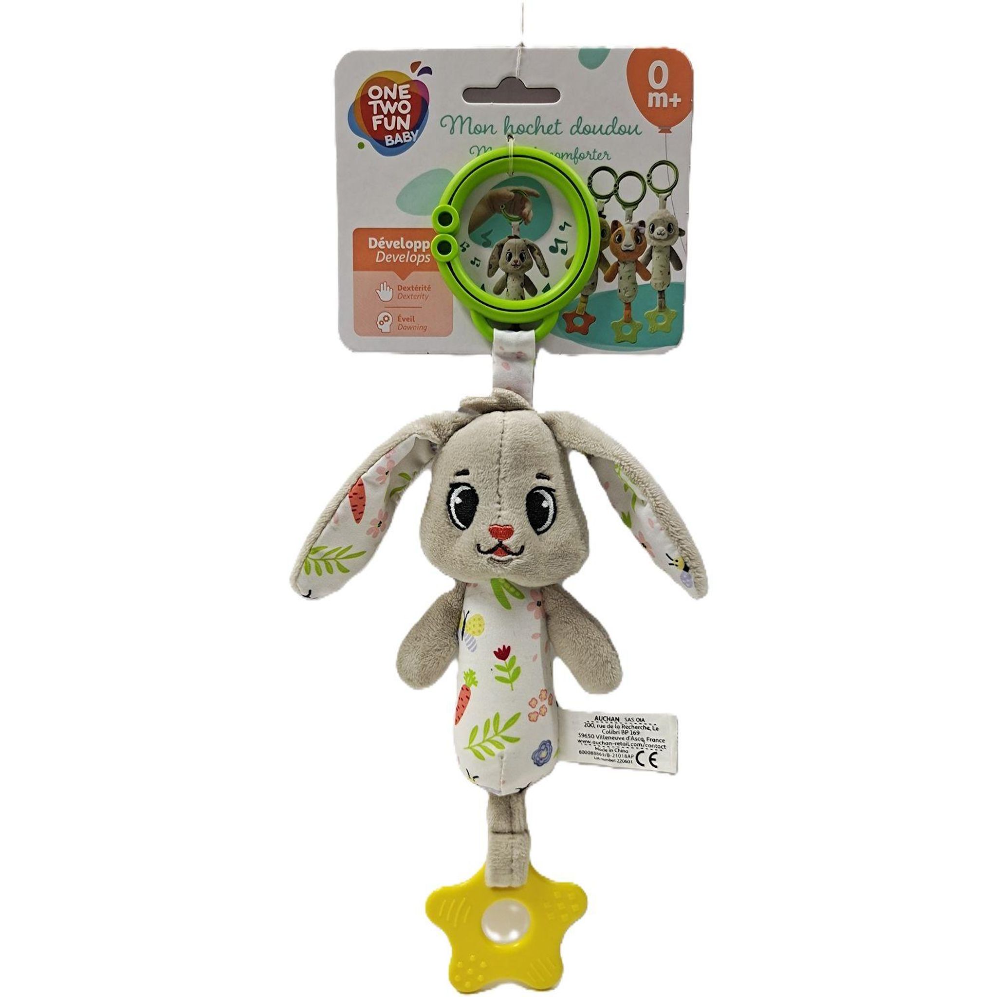 Voir la diapositive 2 : ONE TWO FUN Anneau de dentition peluche