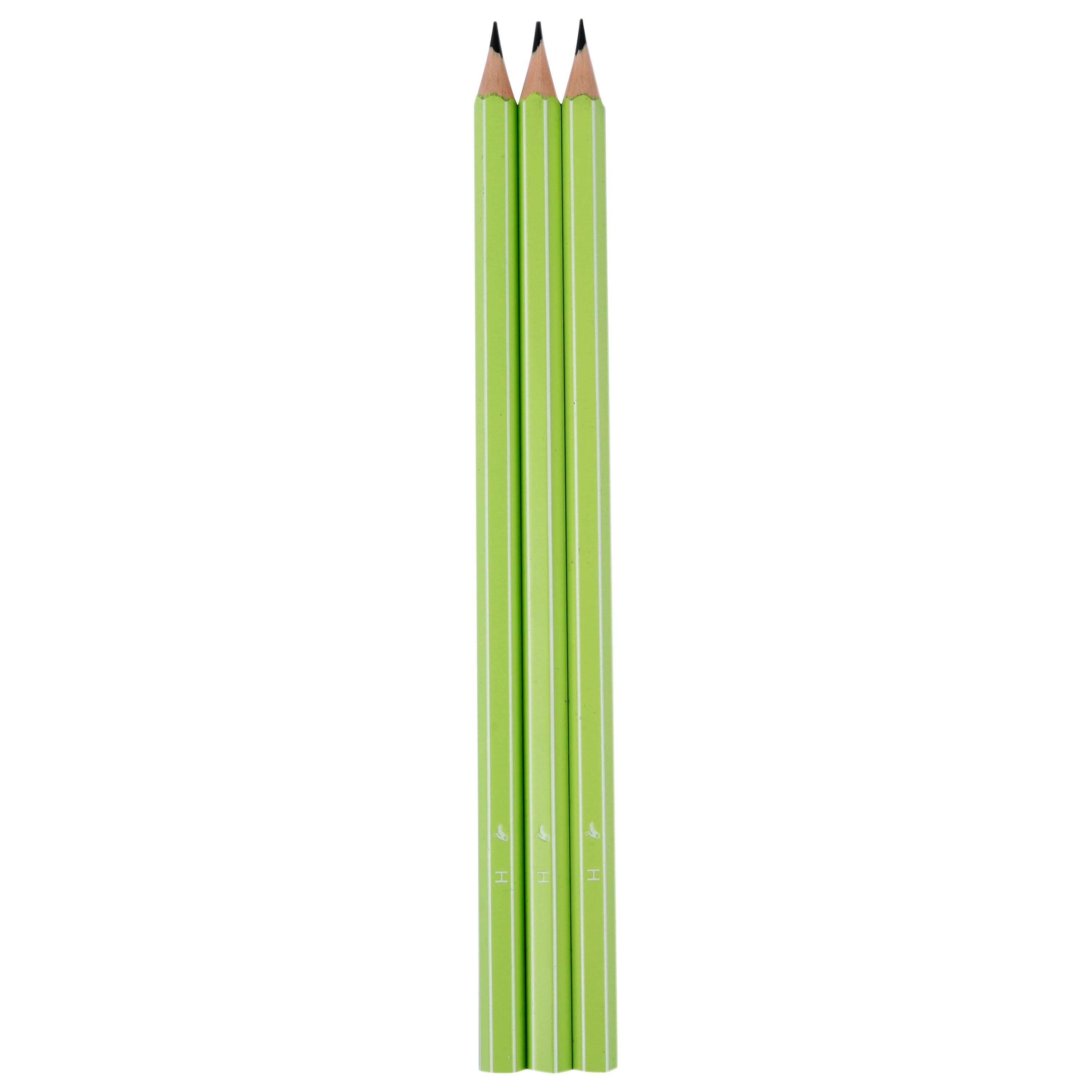 Voir la diapositive 2 : AUCHAN Lot de 3 Crayons Graphites H - Plastique