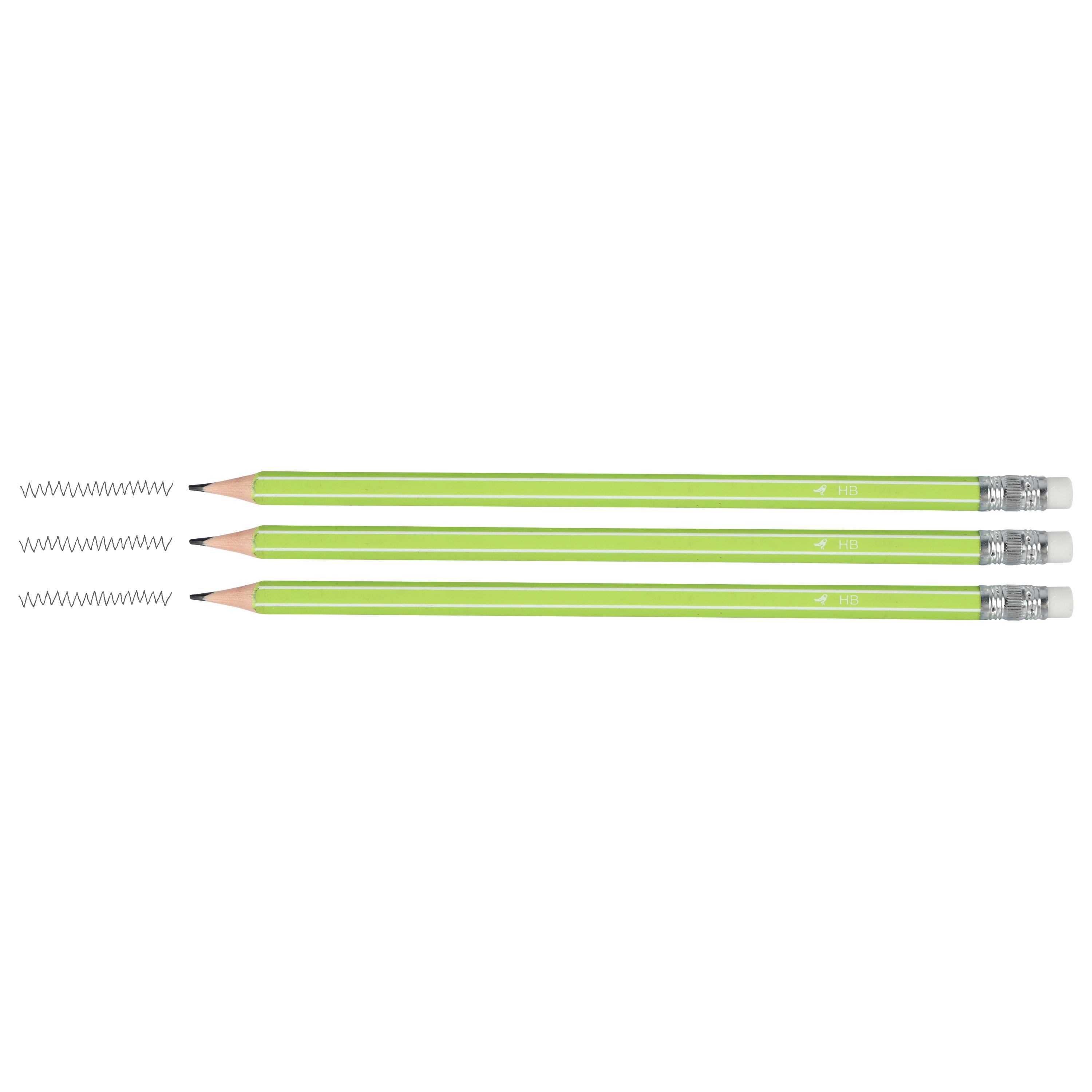 Voir la diapositive 3 : AUCHAN Lot de 3 Crayons Graphites HB Bout de gomme - Plastique