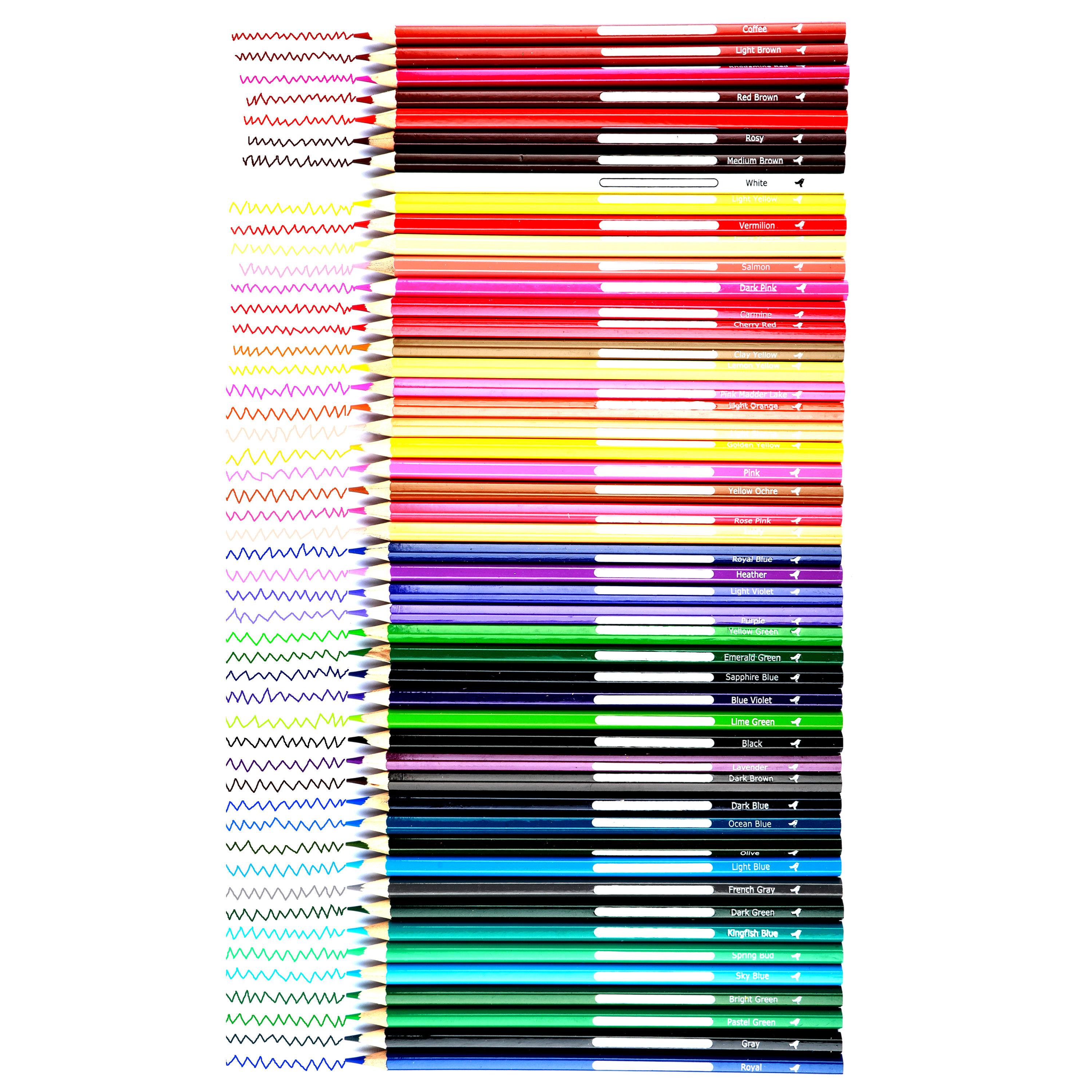 Voir la diapositive 3 : AUCHAN Pochette de 50 crayons de couleurs 18cm Nominatif plastique
