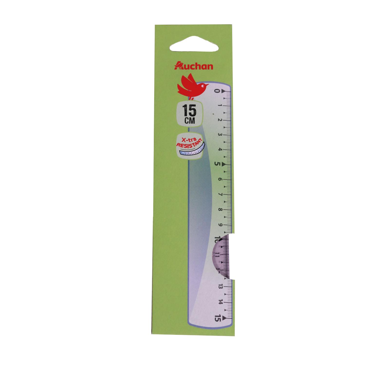 AUCHAN Règle Plate 15 Incassable
