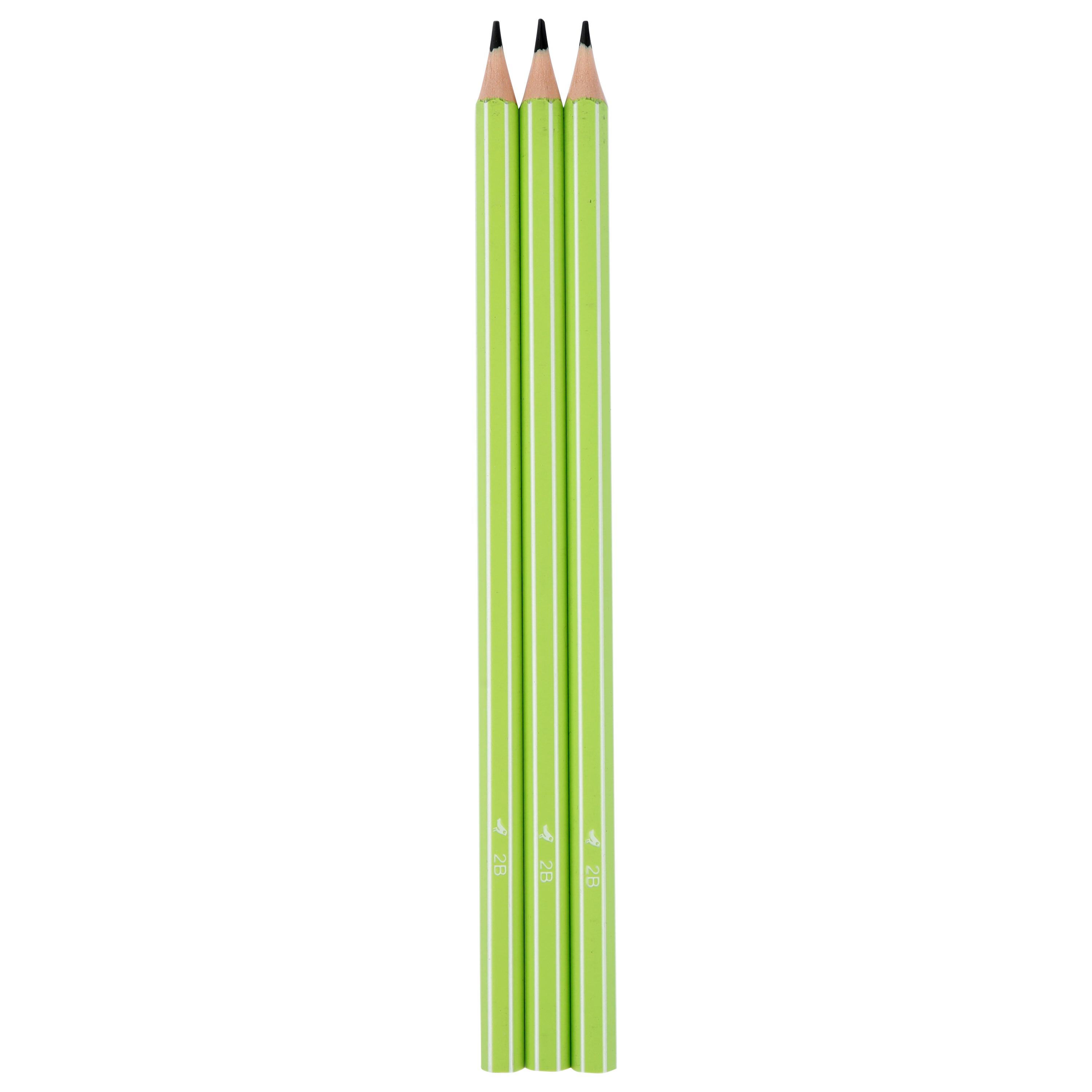 Voir la diapositive 2 : AUCHAN Lot de 3 Crayons Graphite 2B - Plastique