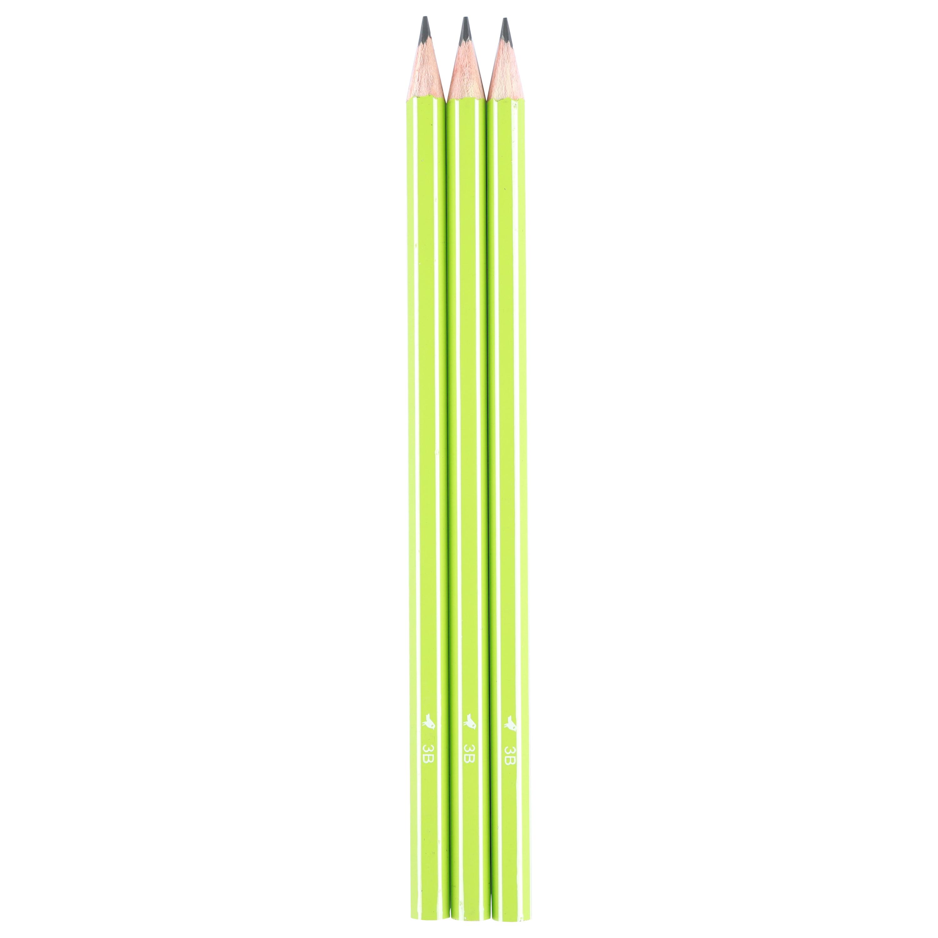 Voir la diapositive 2 : AUCHAN Lot de 3 Crayons Graphites 3B - Bois