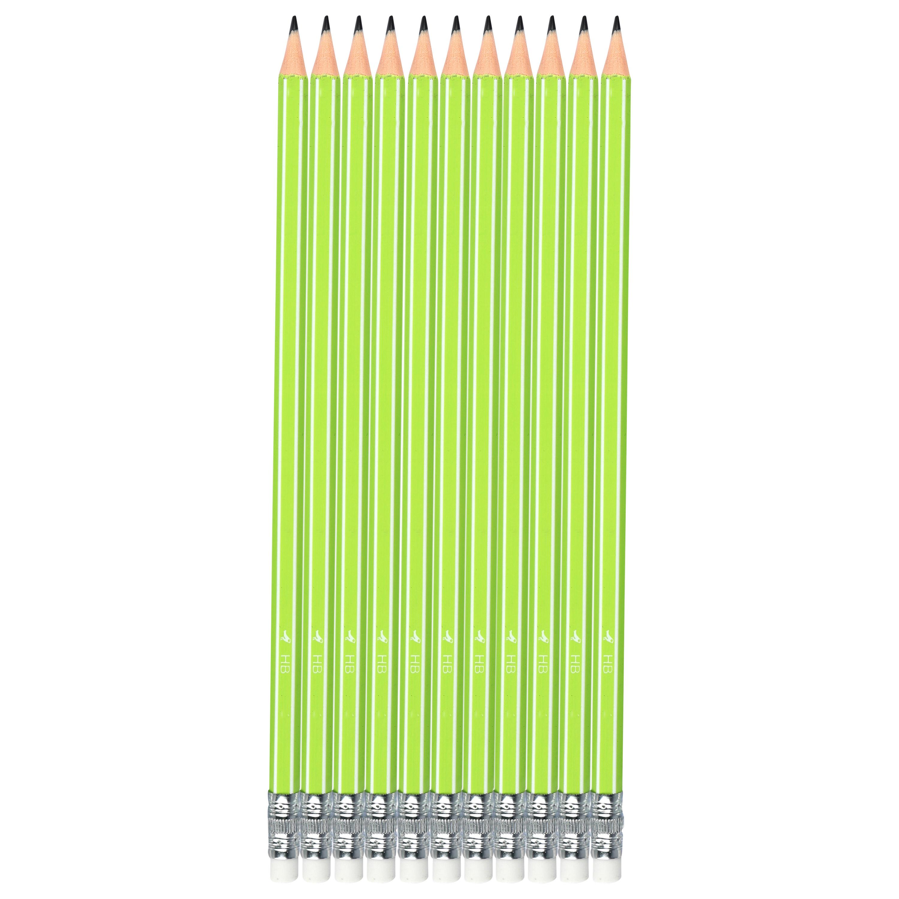 Voir la diapositive 2 : AUCHAN Lot de 10 Crayons Graphite HB Bout de gomme - Plastique