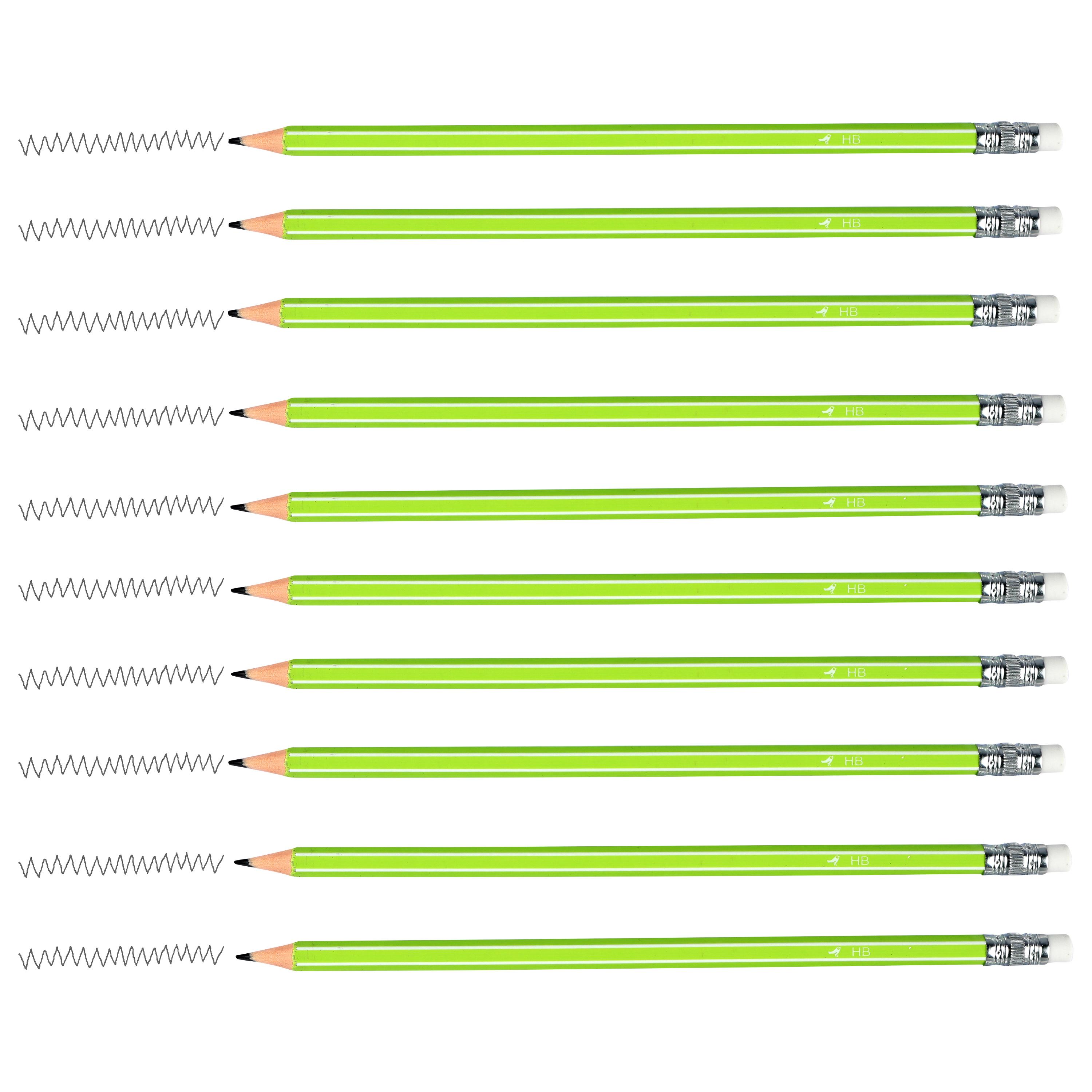 Voir la diapositive 3 : AUCHAN Lot de 10 Crayons Graphite HB Bout de gomme - Plastique
