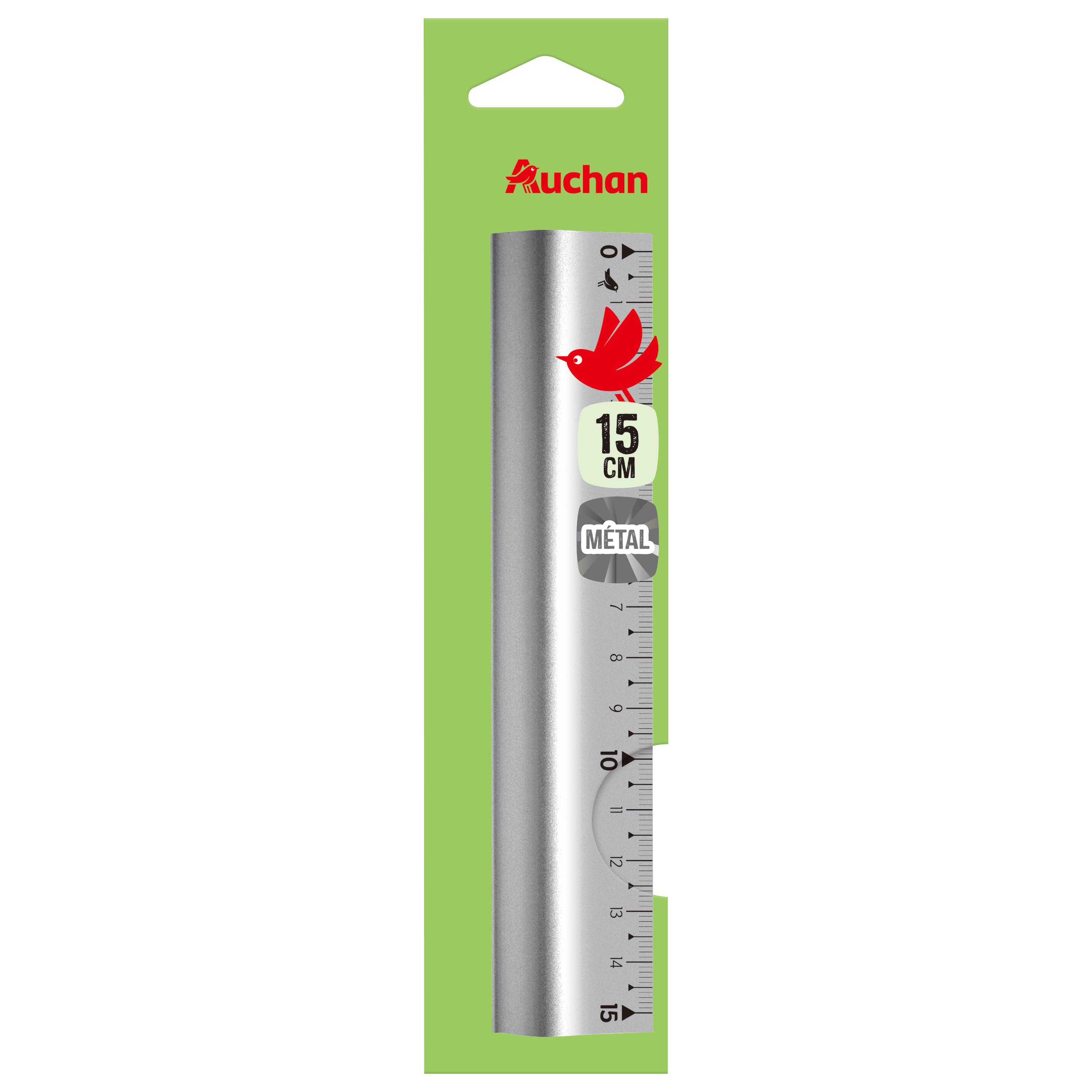 AUCHAN Règle Plate 15cm Aluminium