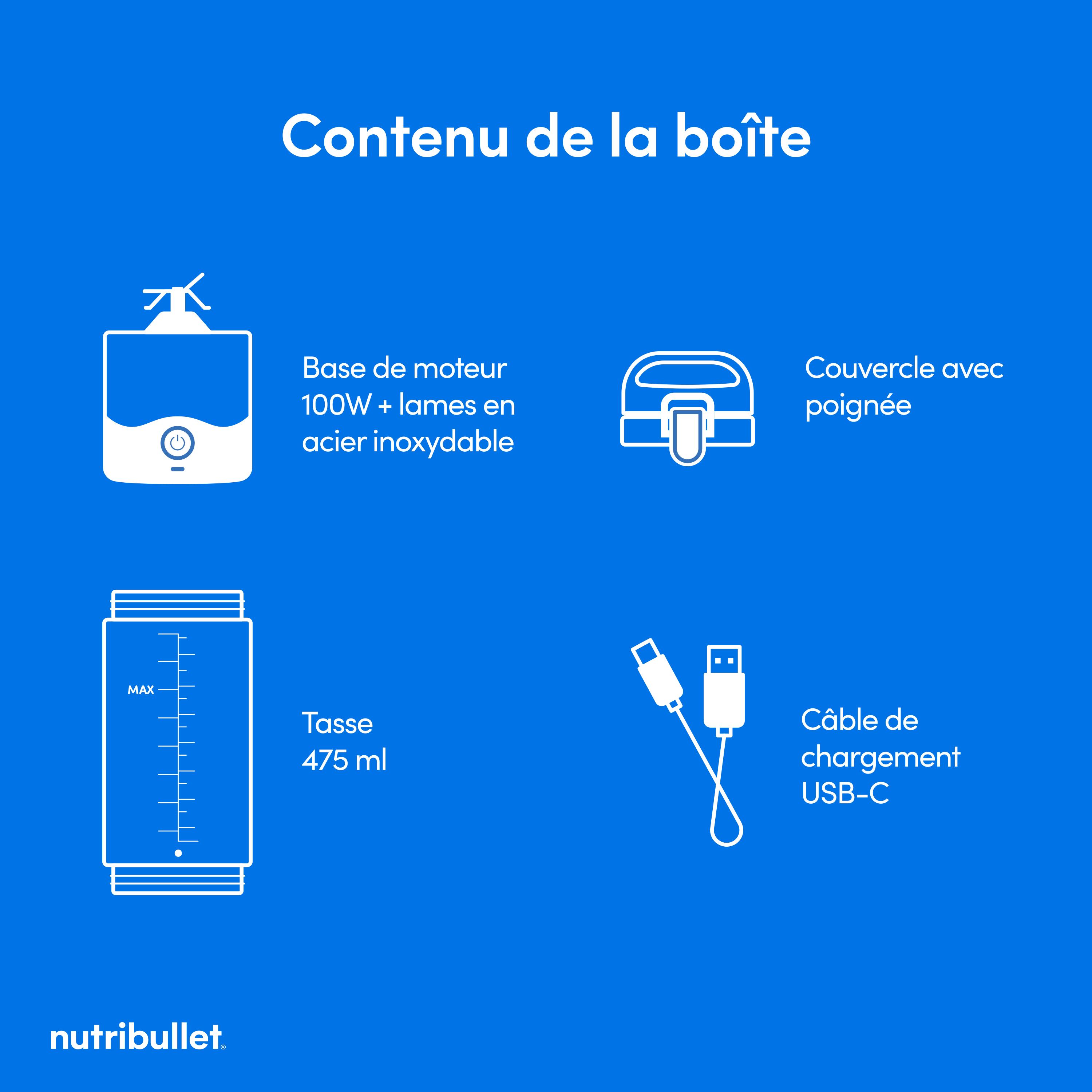 Voir la diapositive 8 : NUTRIBULLET Blender portable NBP003LBL - Bleu