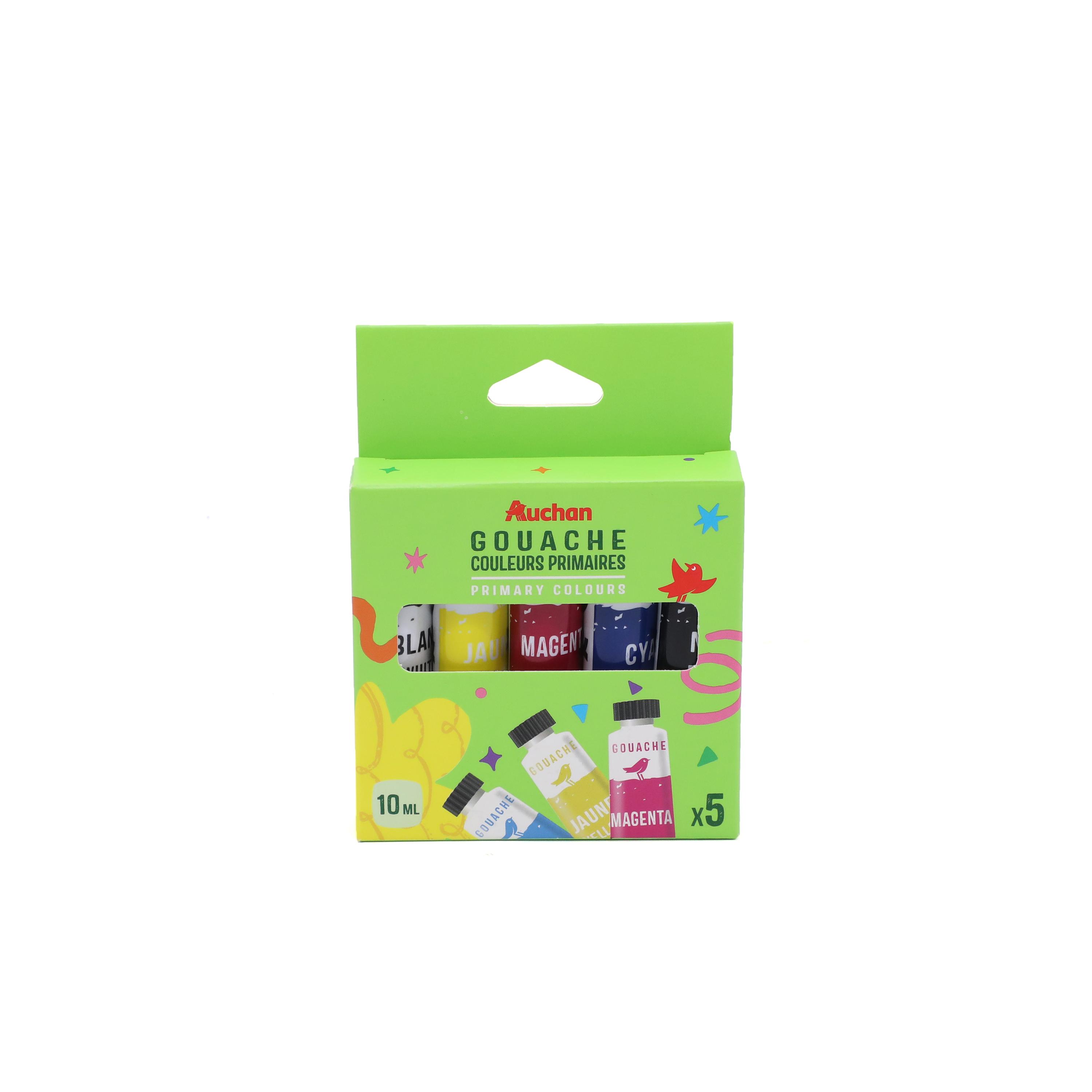 AUCHAN Tubes de gouache x510 - Couleurs primaires