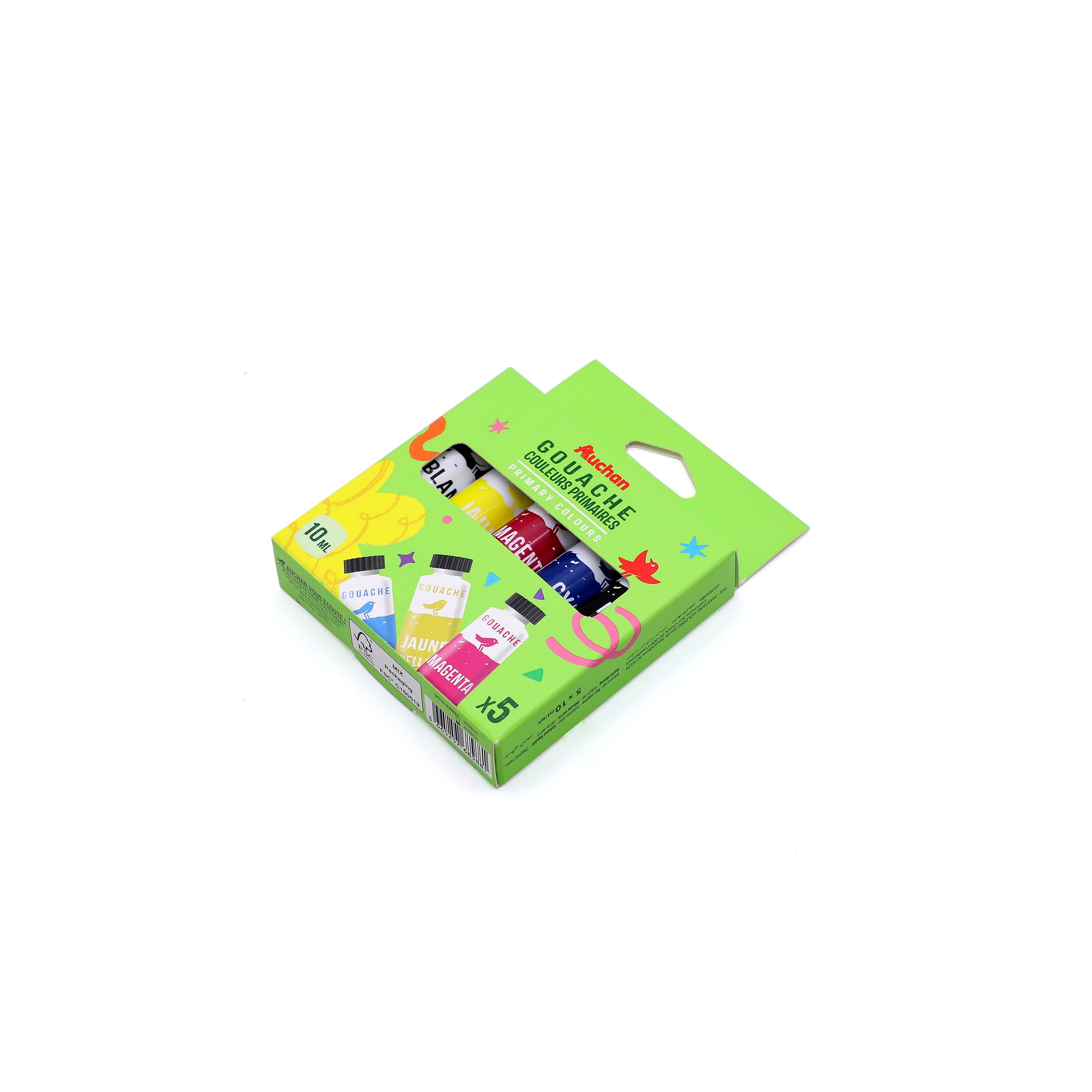 Voir la diapositive 2 : AUCHAN Tubes de gouache x510 - Couleurs primaires