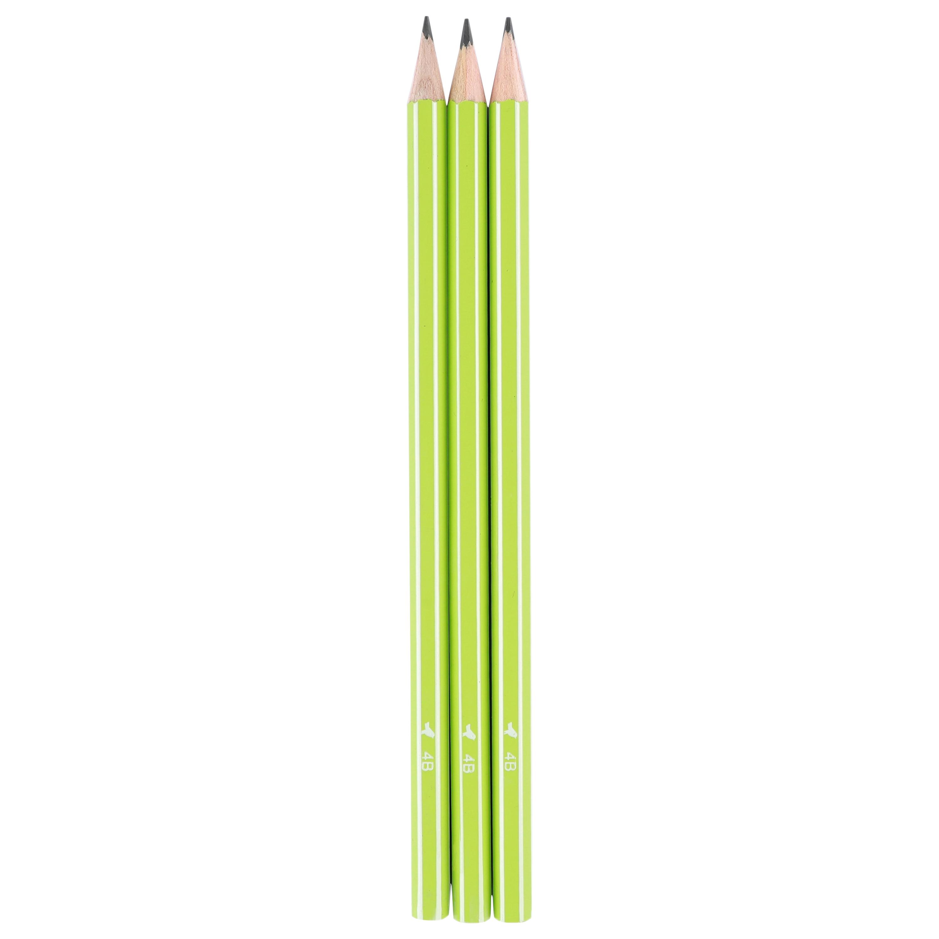 Voir la diapositive 2 : AUCHAN Lot de 3 Crayons Graphites 4B - Bois