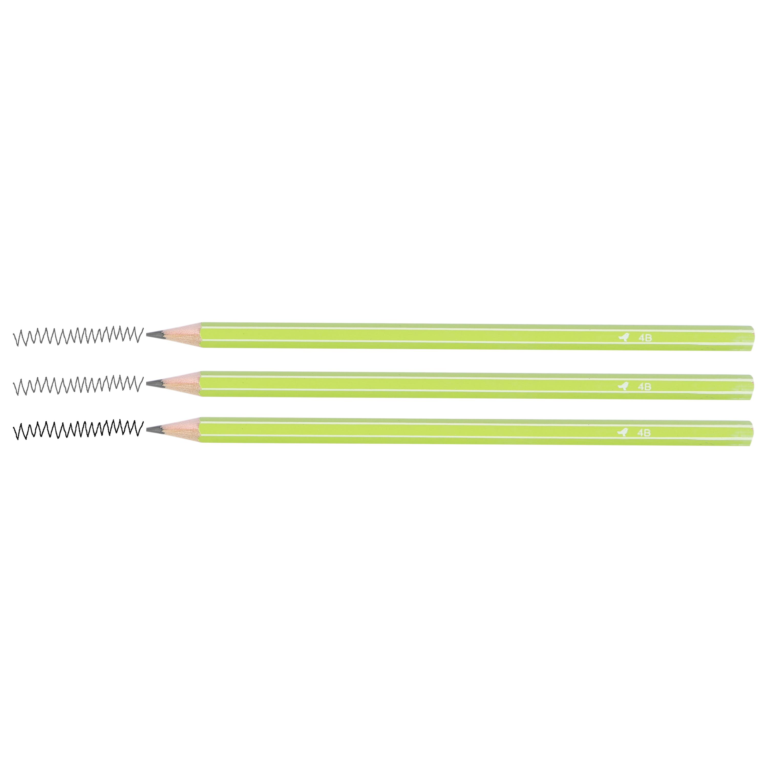 Voir la diapositive 3 : AUCHAN Lot de 3 Crayons Graphites 4B - Bois