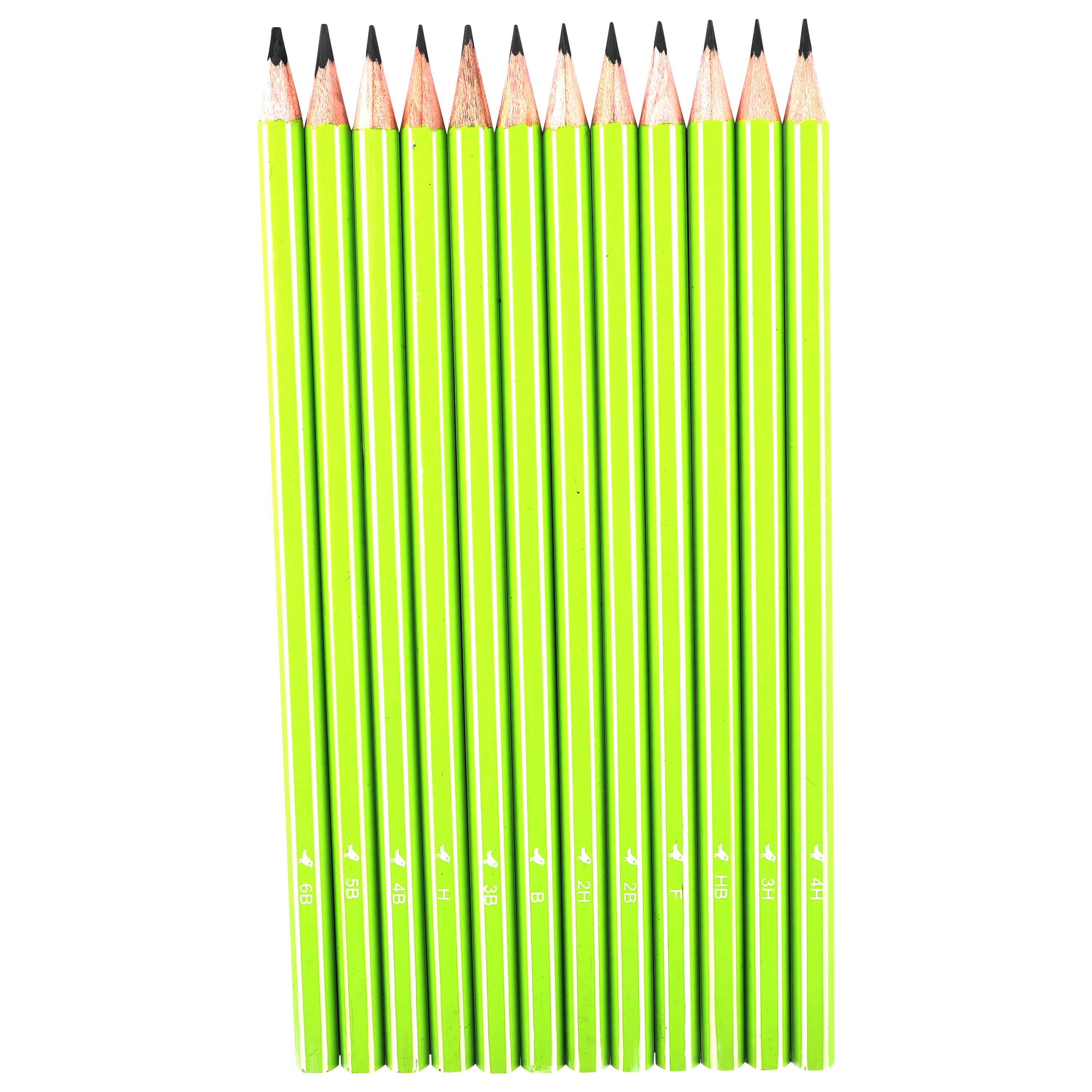 Voir la diapositive 2 : AUCHAN Boite métale de 12 Crayons Graphites 4H+6B+1F+1HB