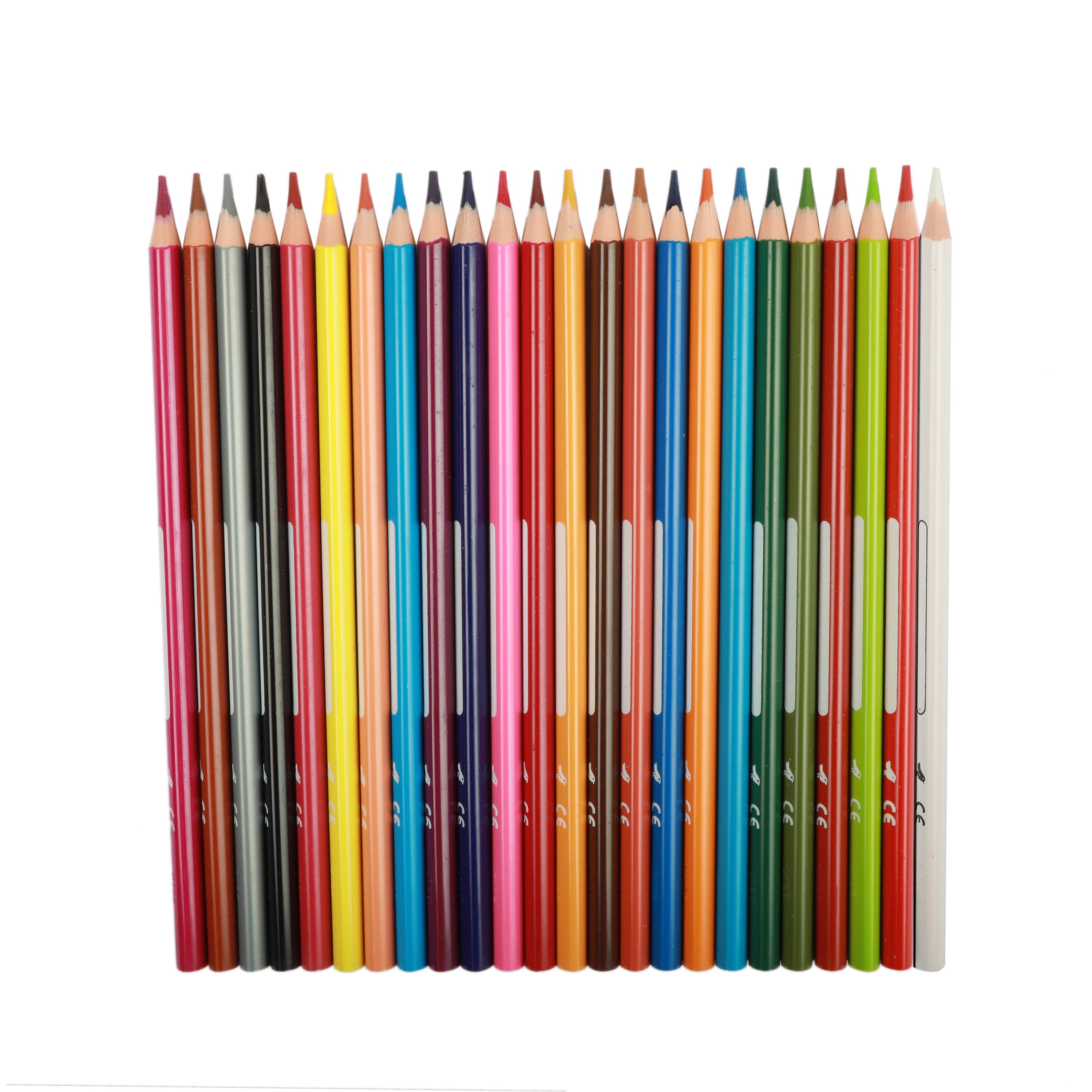 Voir la diapositive 2 : AUCHAN Pochette de 24 crayons de couleurs 18cm Nominatif Plastique