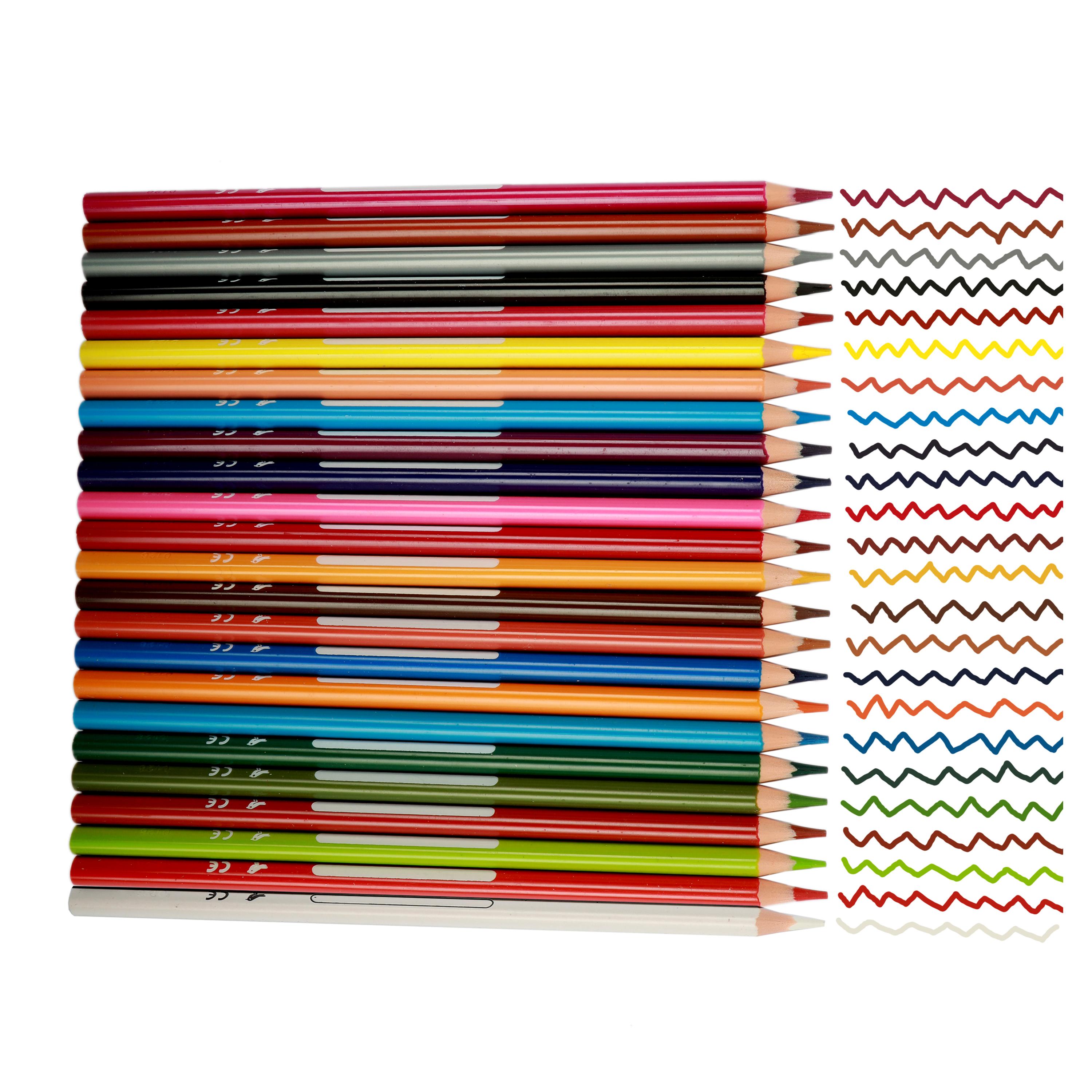 Voir la diapositive 3 : AUCHAN Pochette de 24 crayons de couleurs 18cm Nominatif Plastique