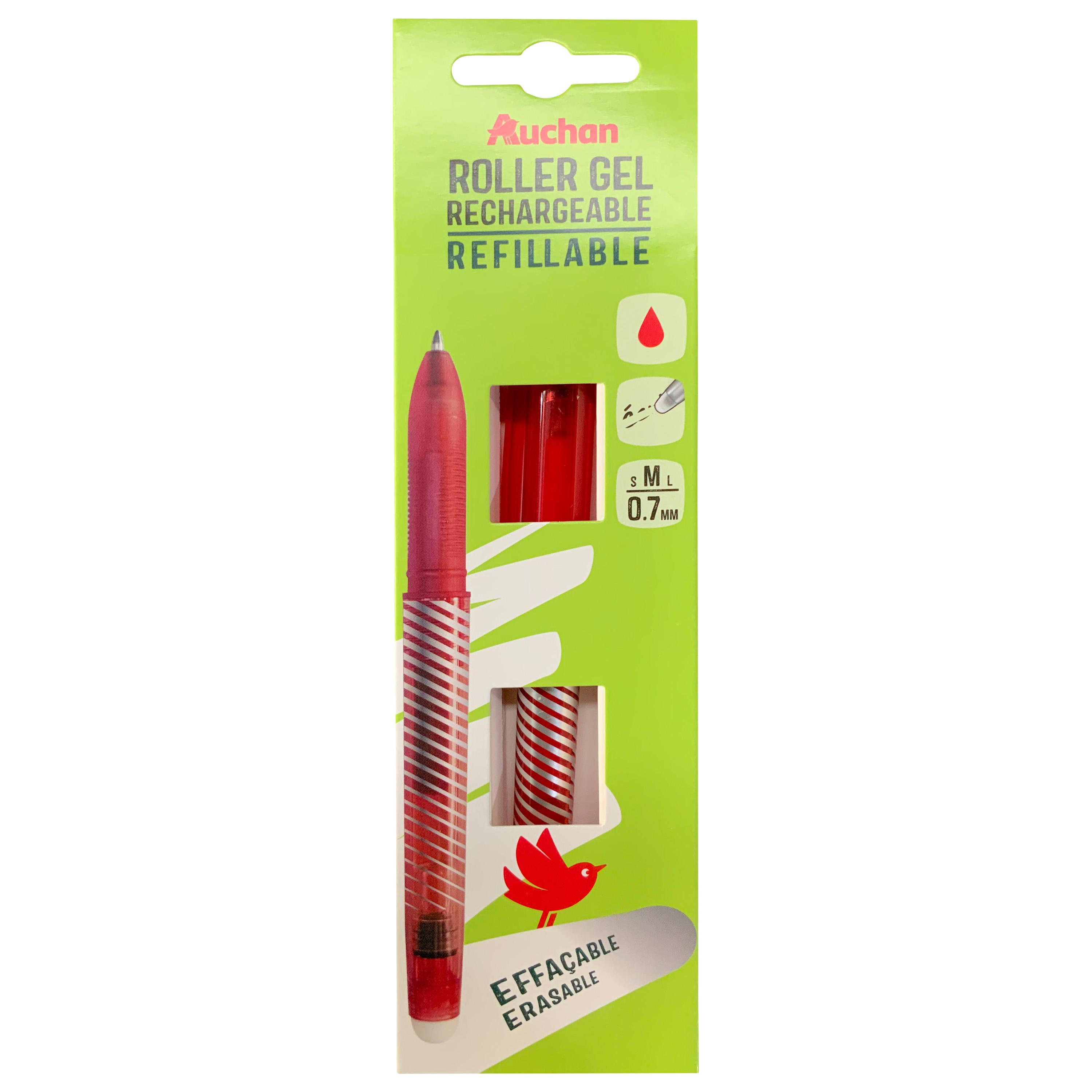 AUCHAN Roller Gel effaçable avec Capuchon rechargeable - Rouge