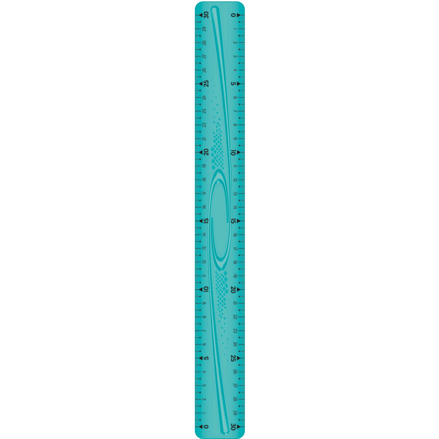 Voir la diapositive 2 : AUCHAN Règle Plate 30cm Flexible - Bleu