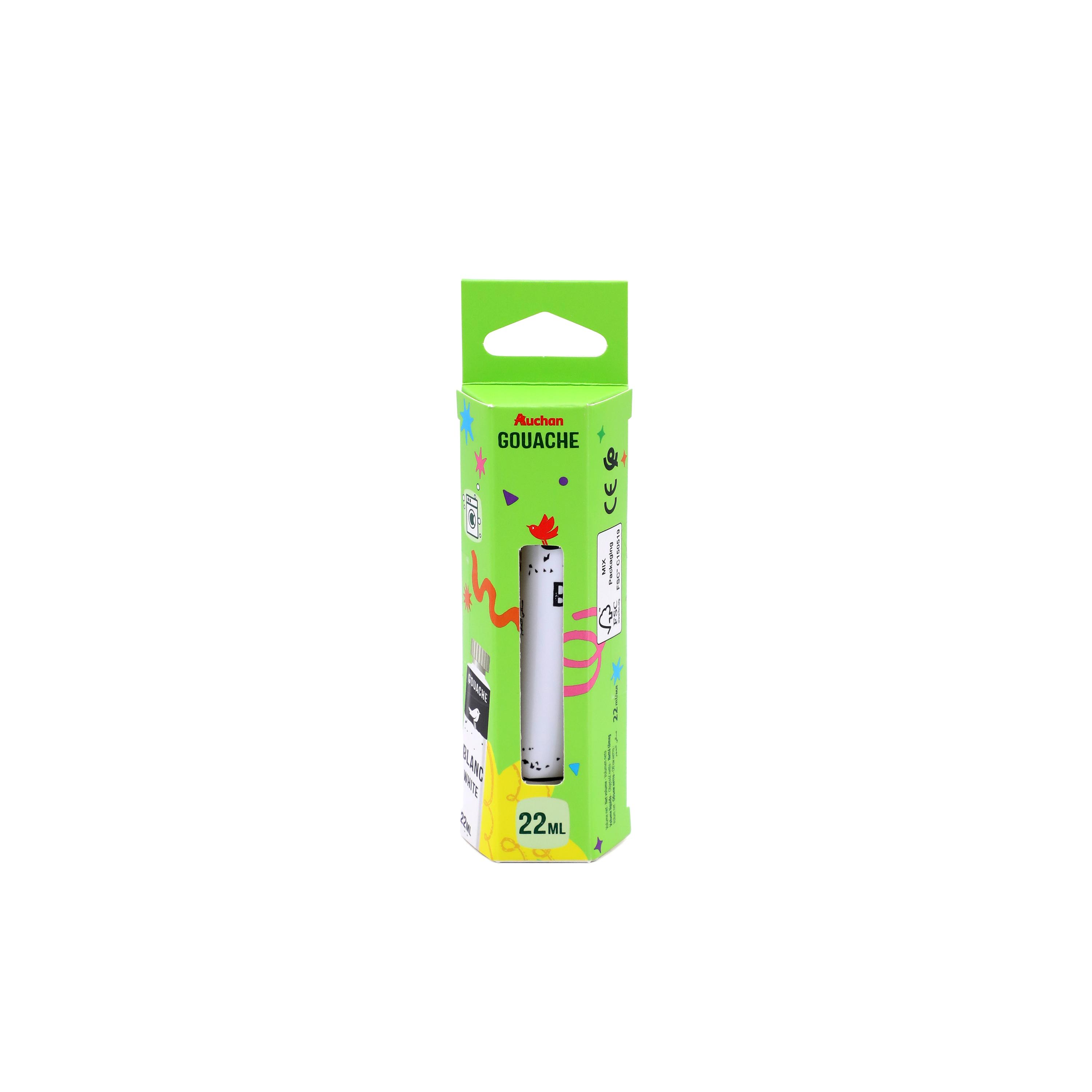 AUCHAN Tube de gouache 22ml - Blanc