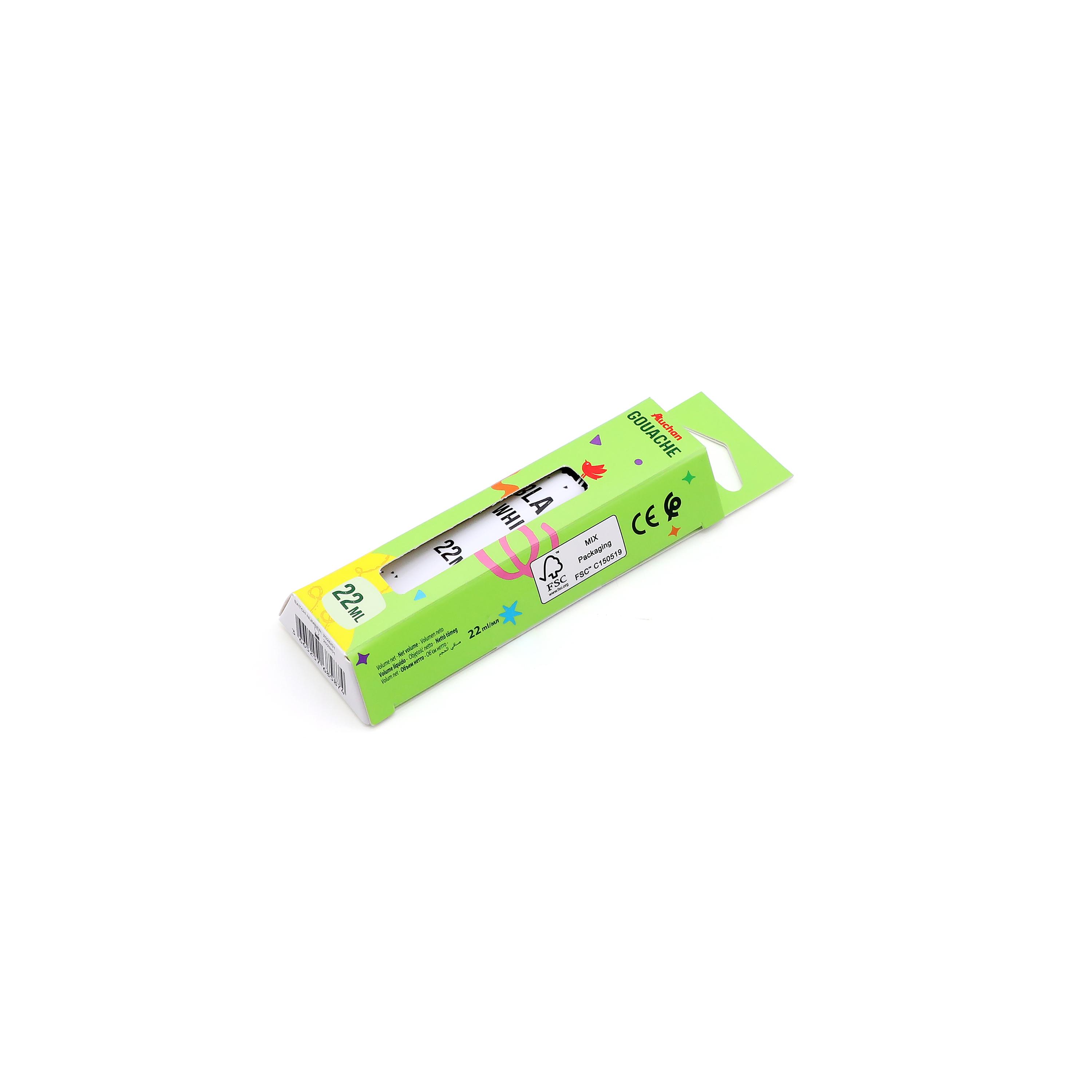 Voir la diapositive 2 : AUCHAN Tube de gouache 22ml - Blanc