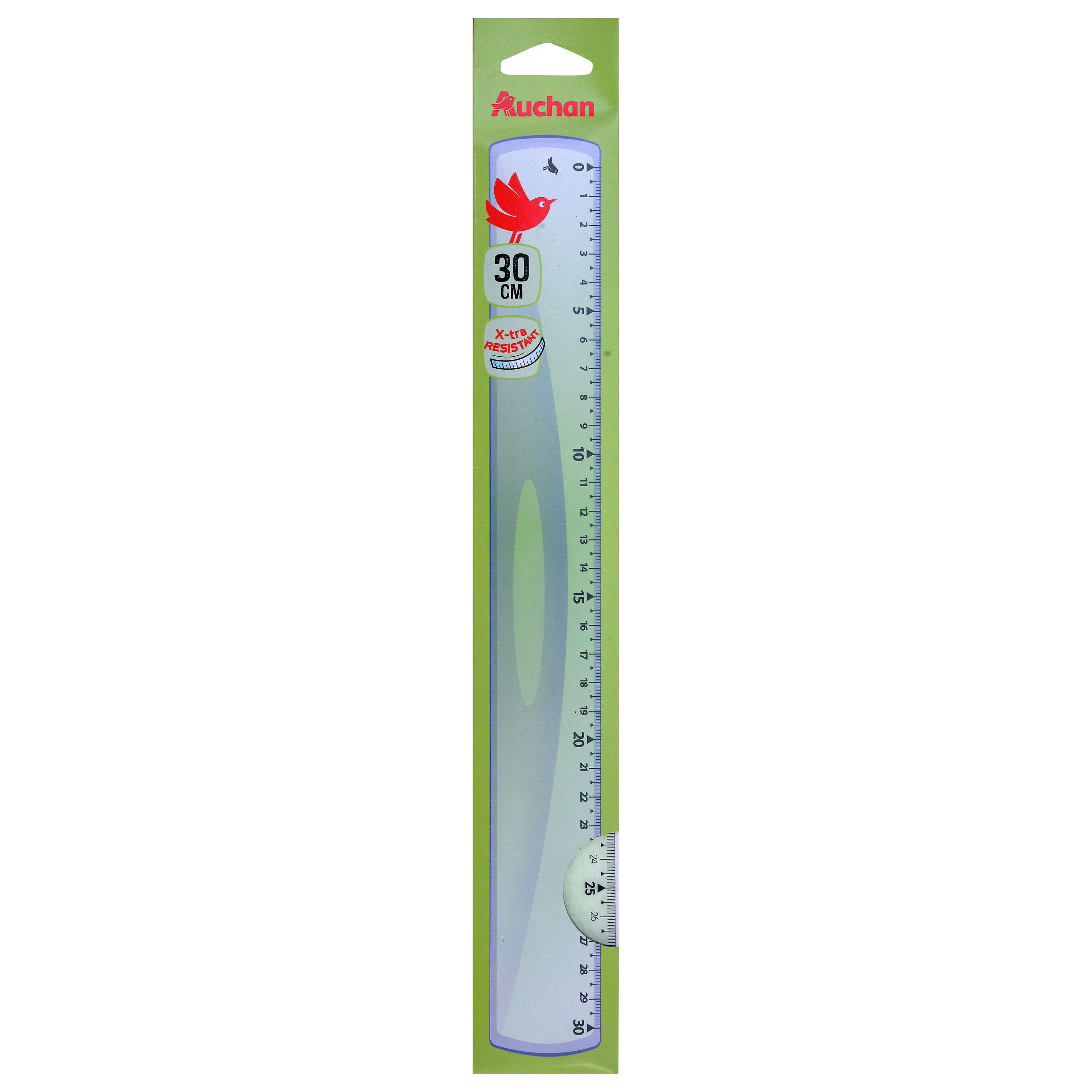 AUCHAN Règle Plate 30cm Incassable