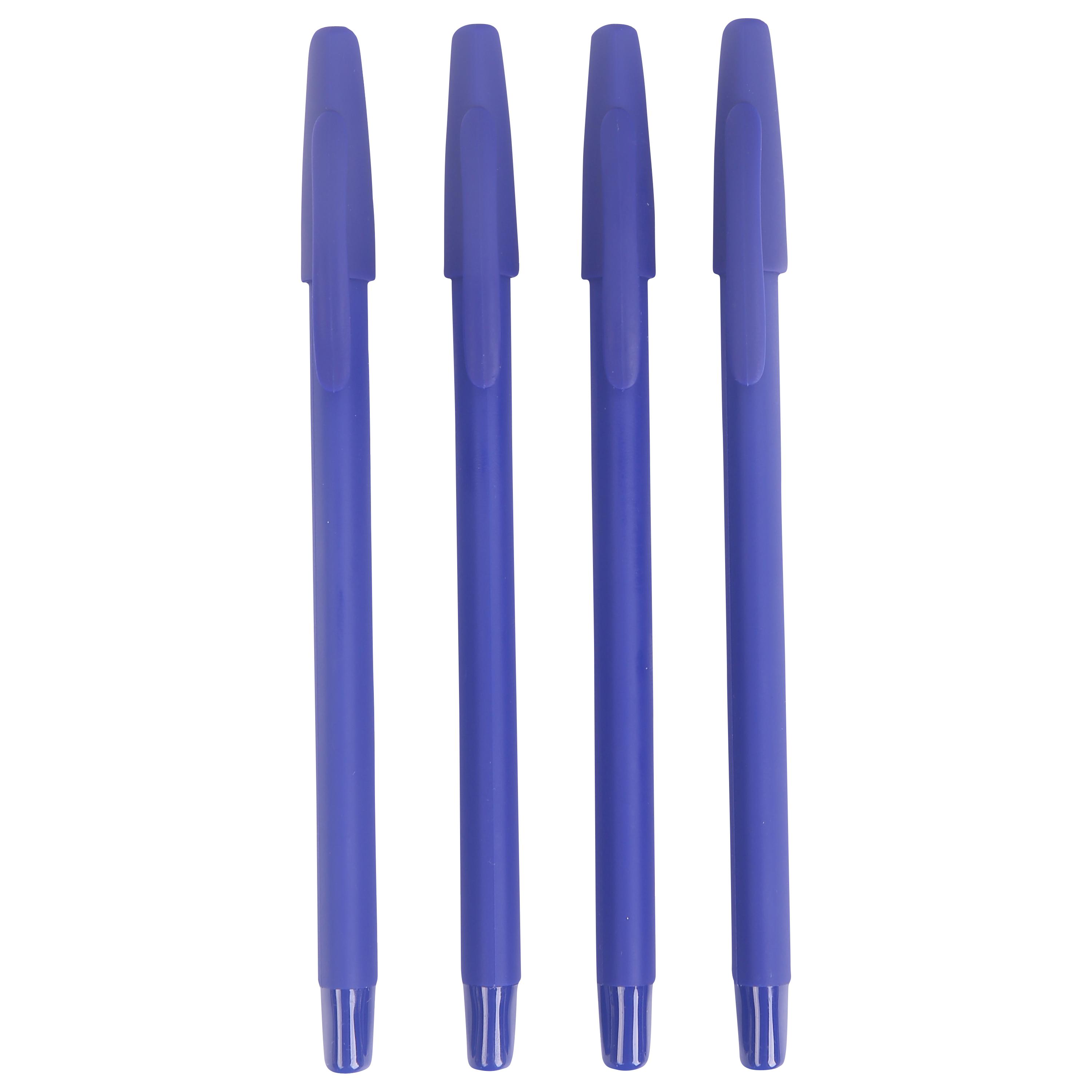 Voir la diapositive 2 : AUCHAN Stylos Billes x4 à Capuchon Écriture Douce