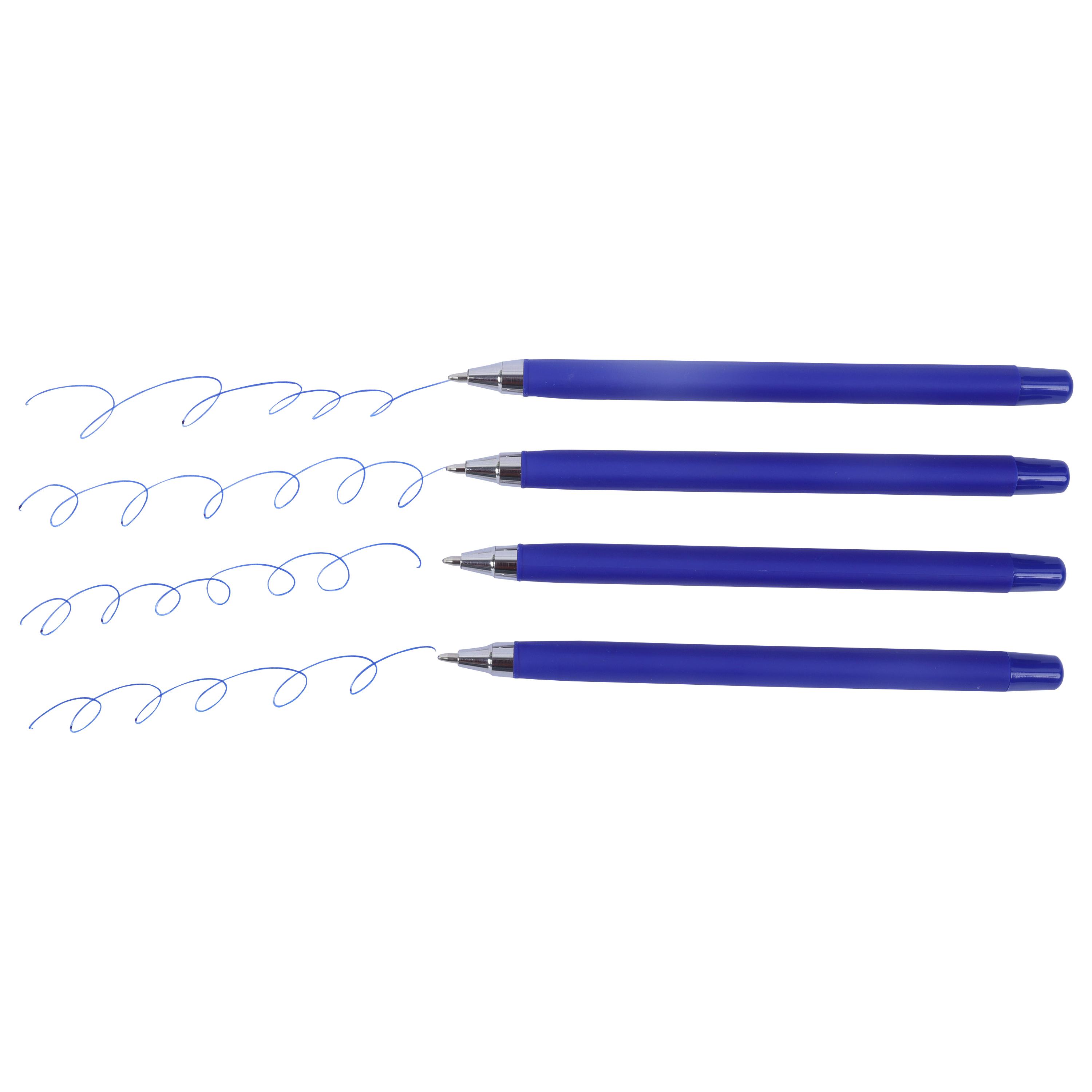 Voir la diapositive 4 : AUCHAN Stylos Billes x4 à Capuchon Écriture Douce