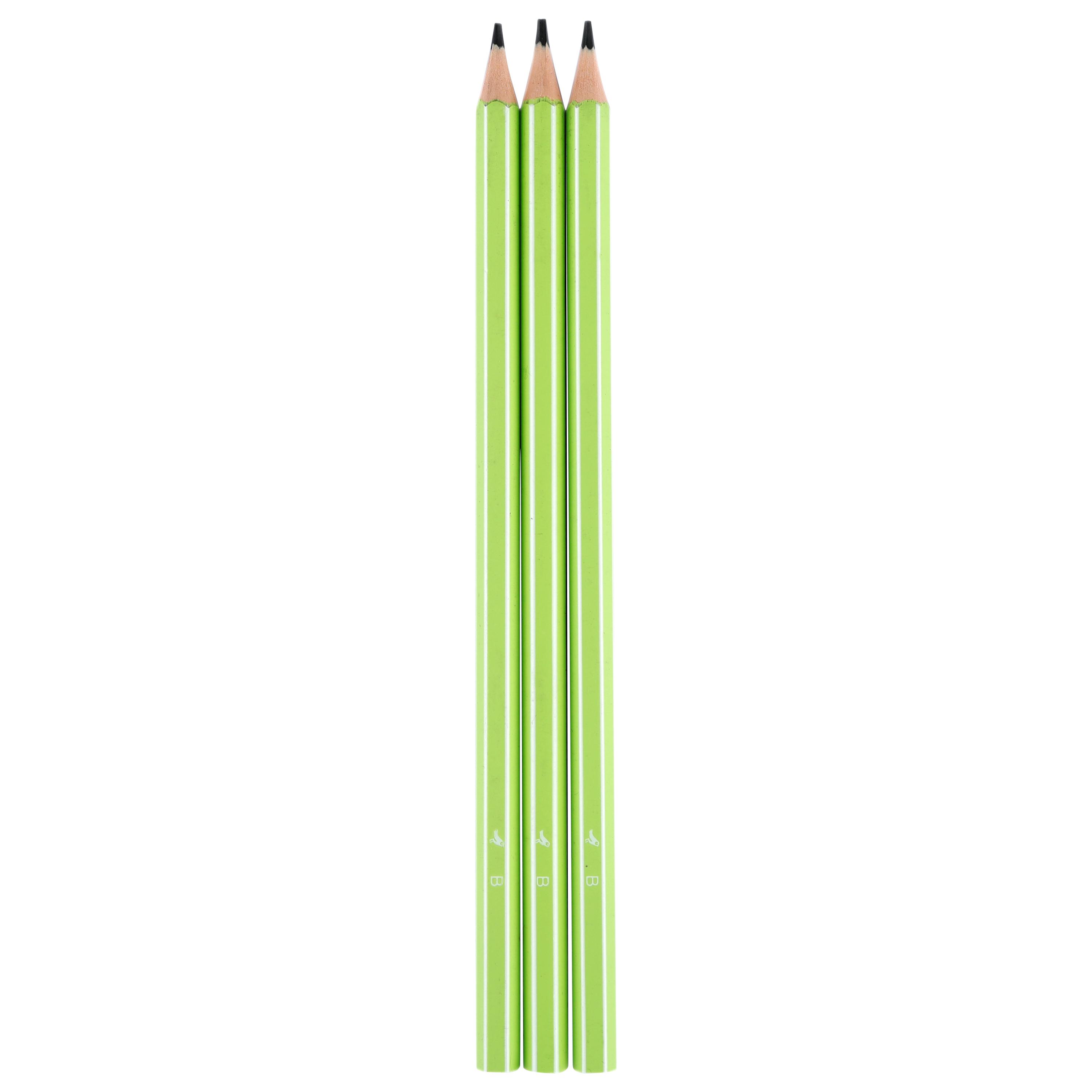 Voir la diapositive 2 : AUCHAN Lot de 3 crayons graphites BB Plastique