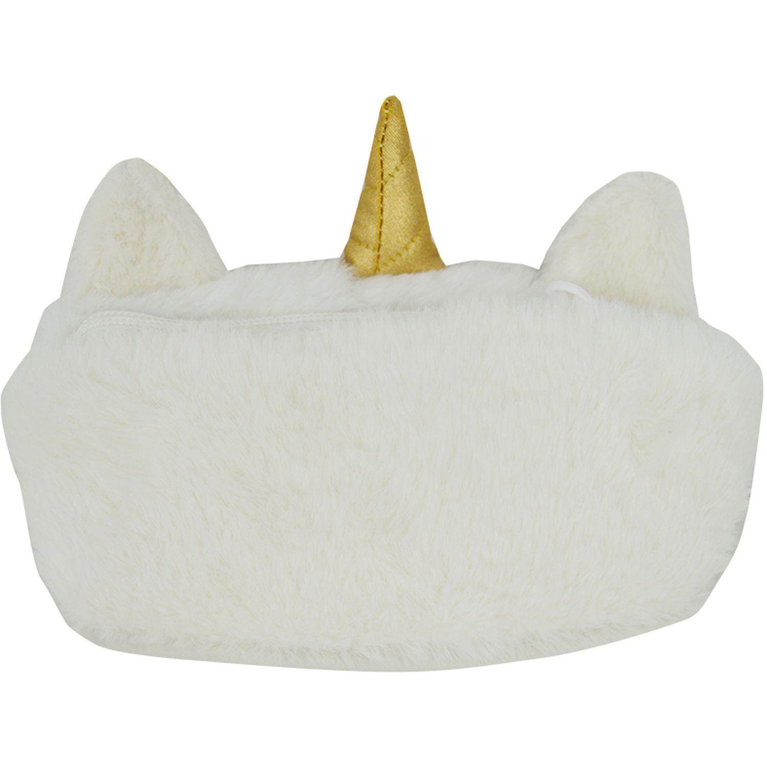 Voir la diapositive 3 : AUCHAN Trousse Unicorn Blanche Fausse fourrure