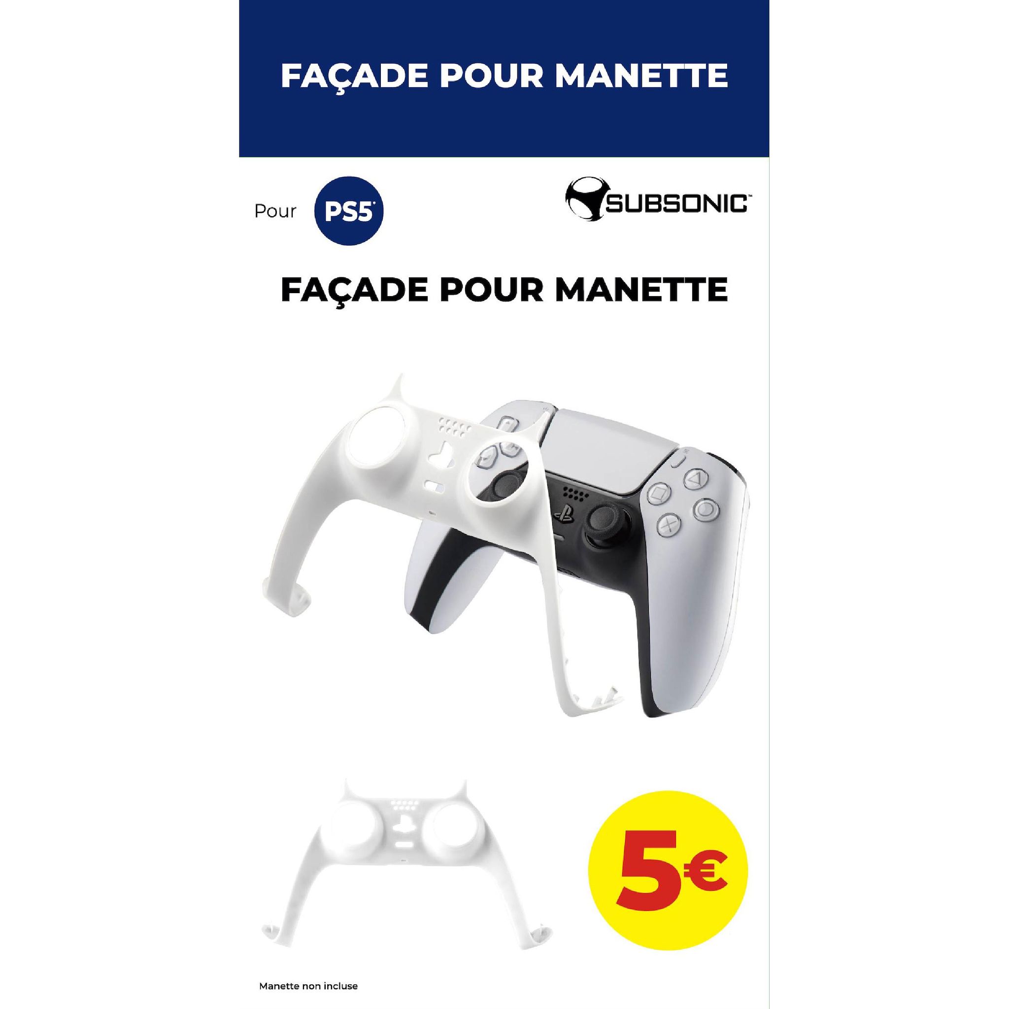 SUBSONIC Façade pour manette blanche PS5