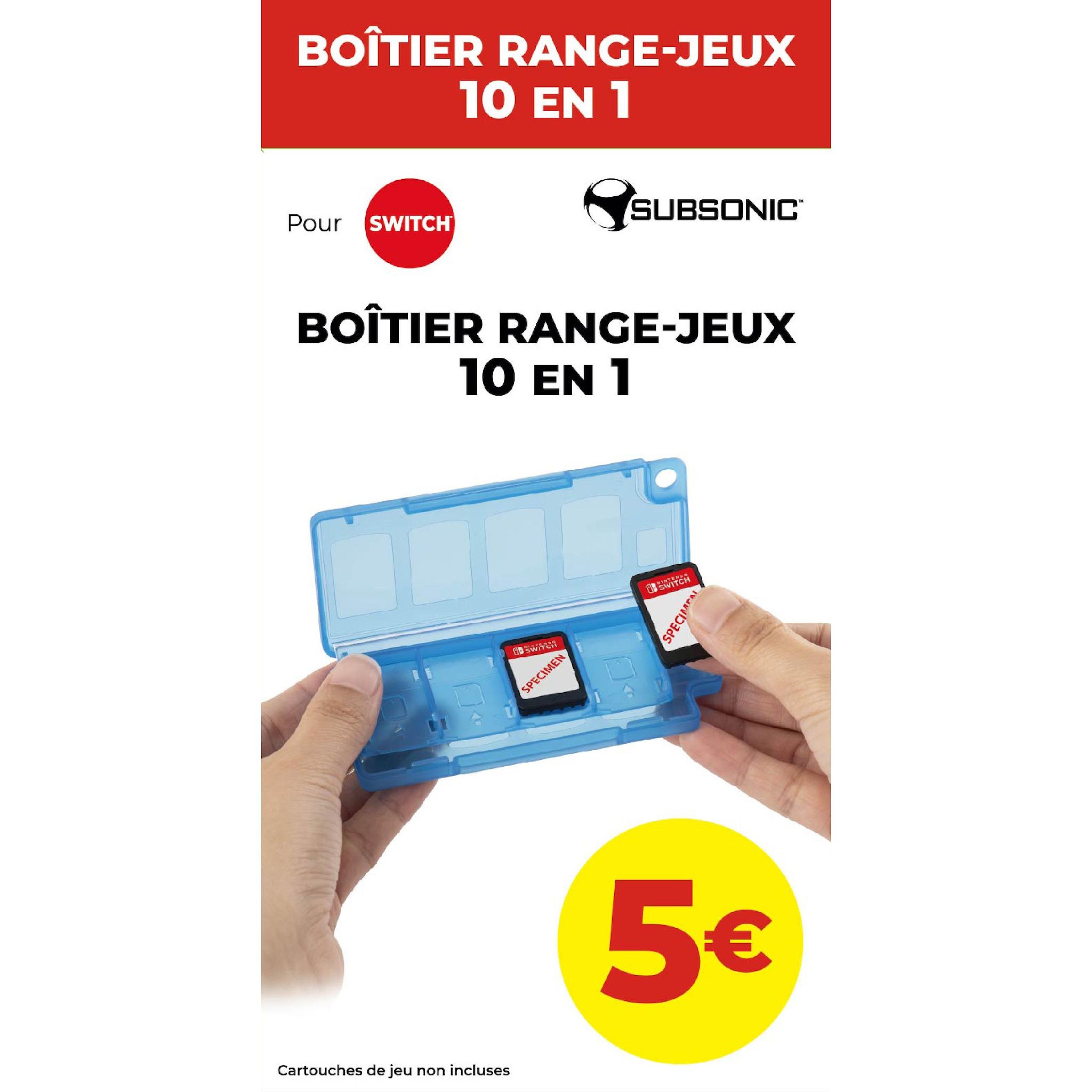 SUBSONIC Boîte range-jeux 10 en 1 Nintendo Switch