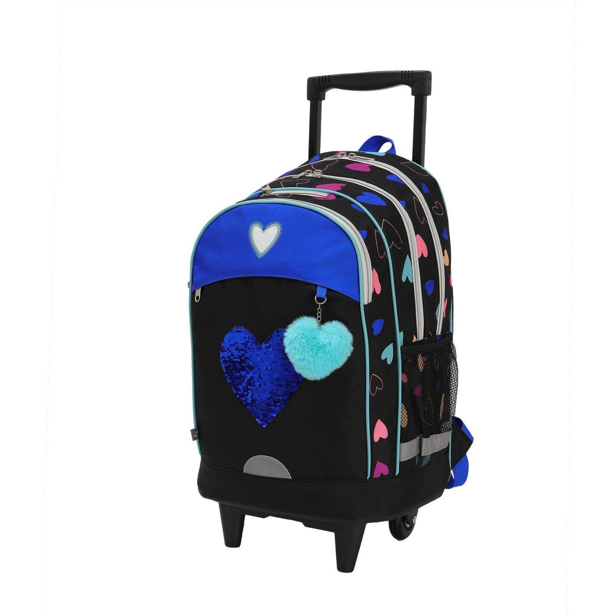 Voir la diapositive 2 : AUCHAN Sac à Dos à roulettes Cœur