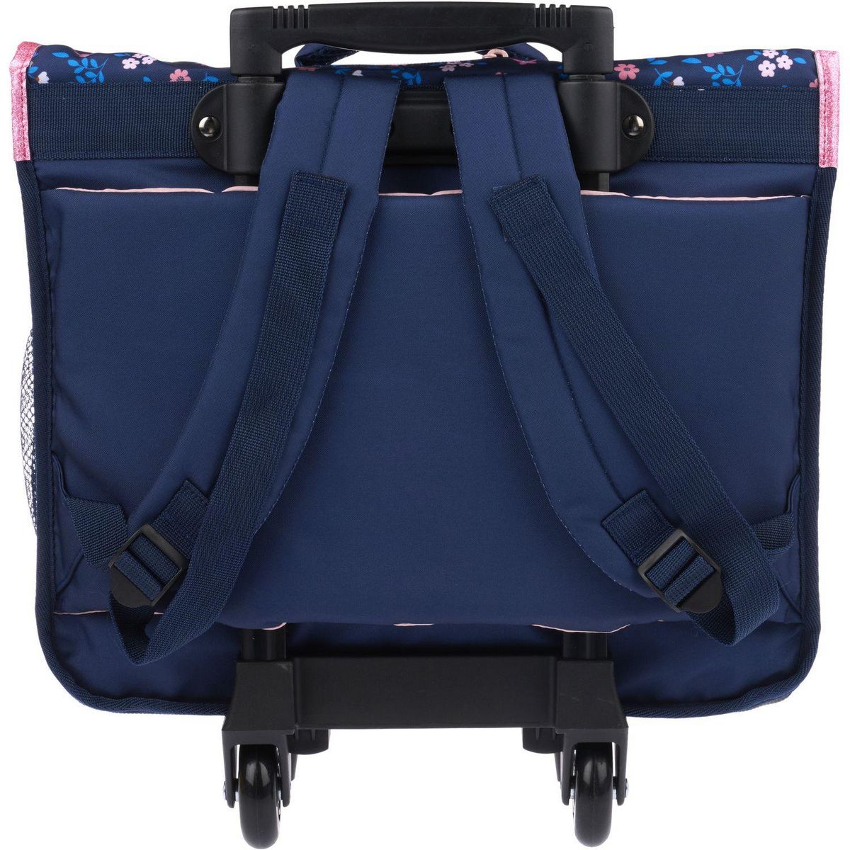 AUCHAN Cartable à roulettes Fleurs