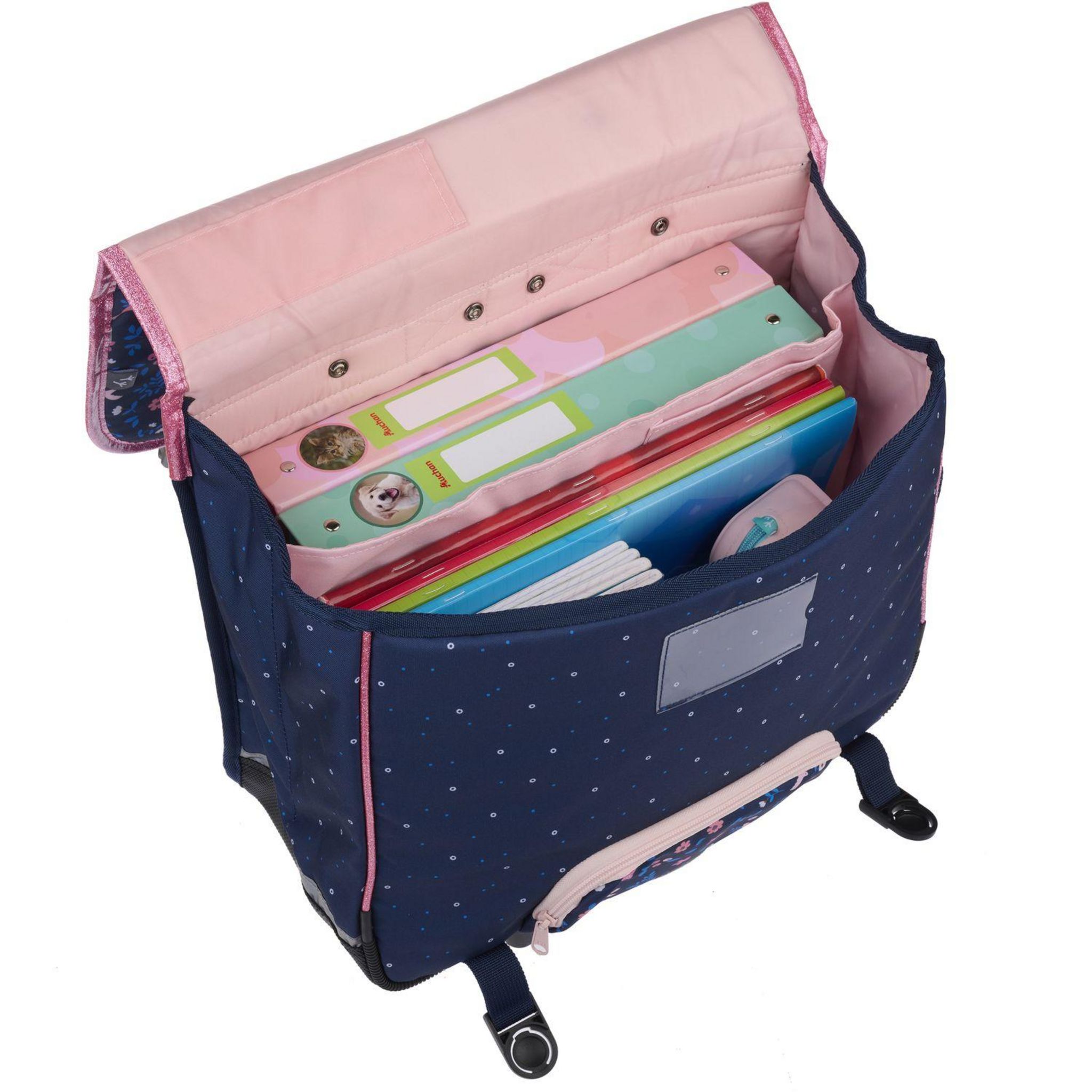 Voir la diapositive 8 : AUCHAN Cartable à roulettes Fleurs