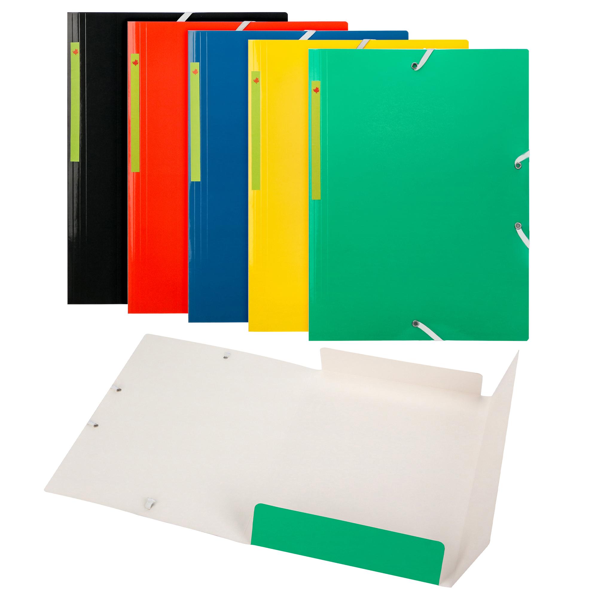 AUCHAN Lot de 5 chemises élastique carton 24x32cm 3 rabats