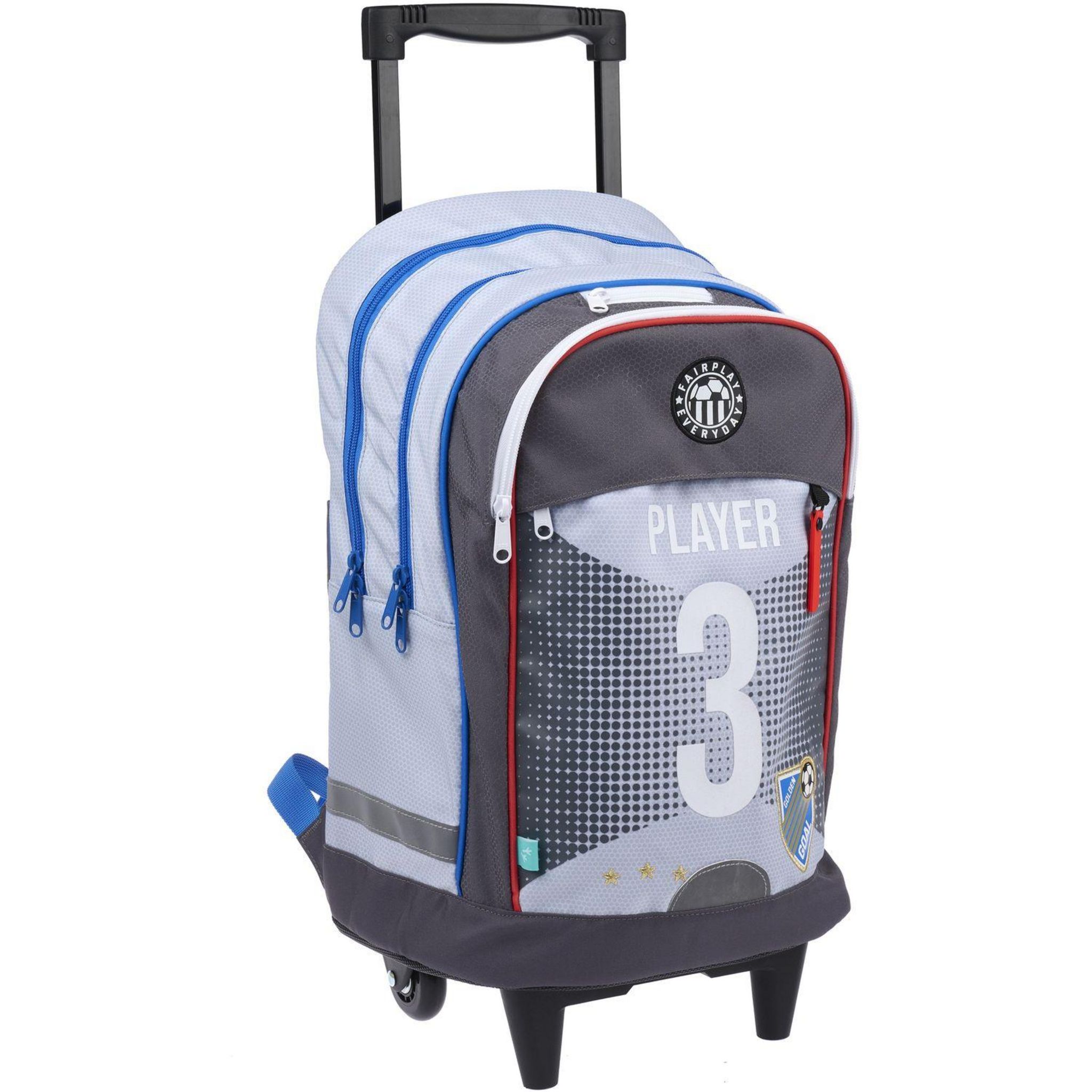 Voir la diapositive 2 : AUCHAN Sac à Dos à roulettes Football