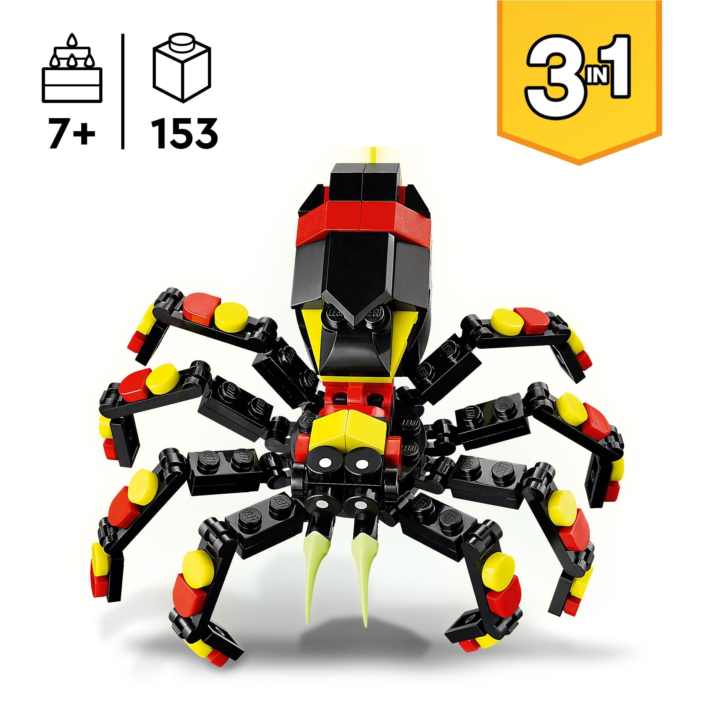 Voir la diapositive 3 : LEGO LEGO Creator 31159 3-en-1 Animaux sauvages : l’araignée surprenante - Jouet dès 7 ans
