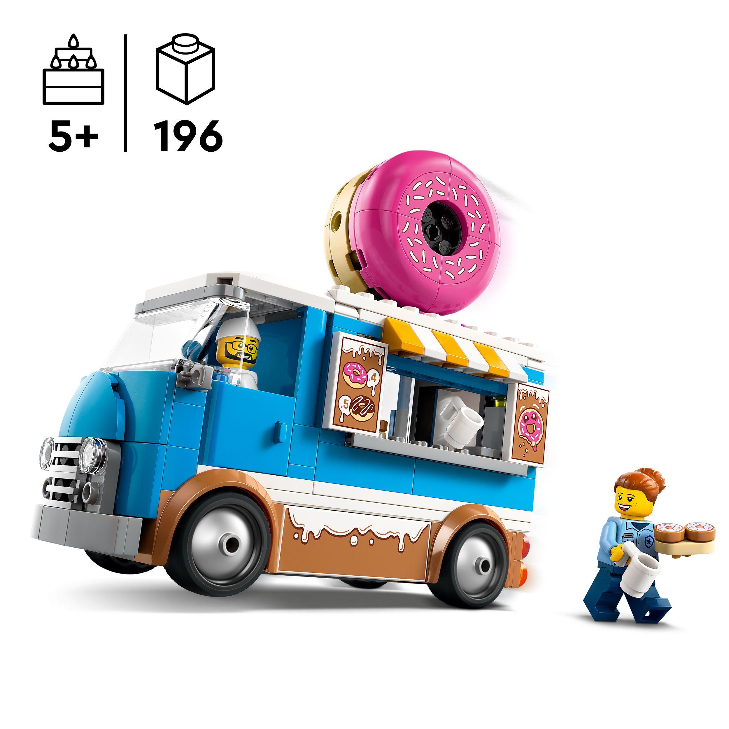 Voir la diapositive 3 : LEGO LEGO City 60452 Le food-truck de donuts - Jouet de construction pour garçon dès 5 ans