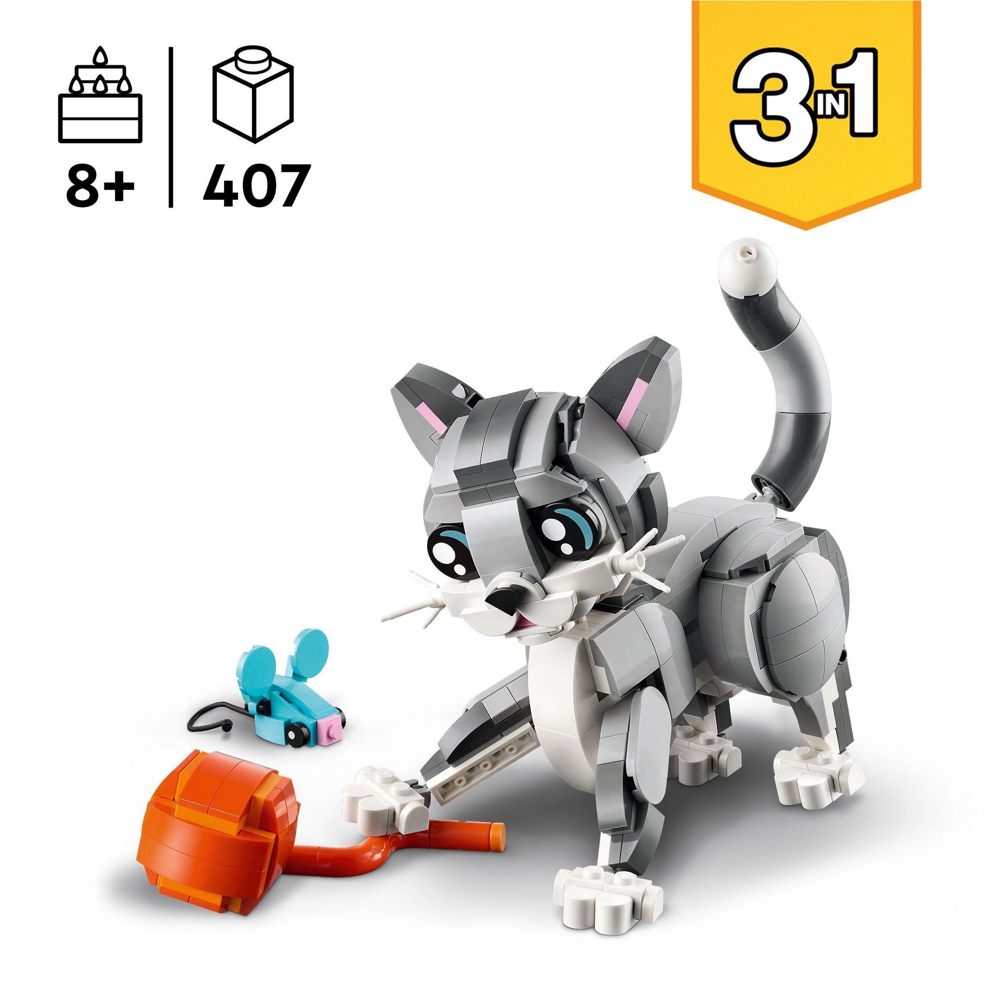 Voir la diapositive 3 : LEGO Creator 31163 - Le chat joueur