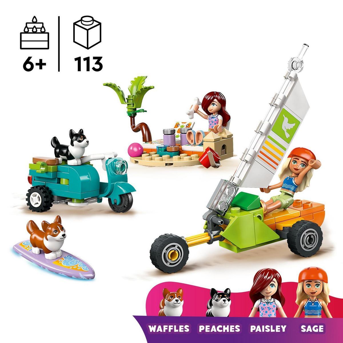 LEGO Friends 42641 - Chiens Surfeurs et Aventures en Scooter