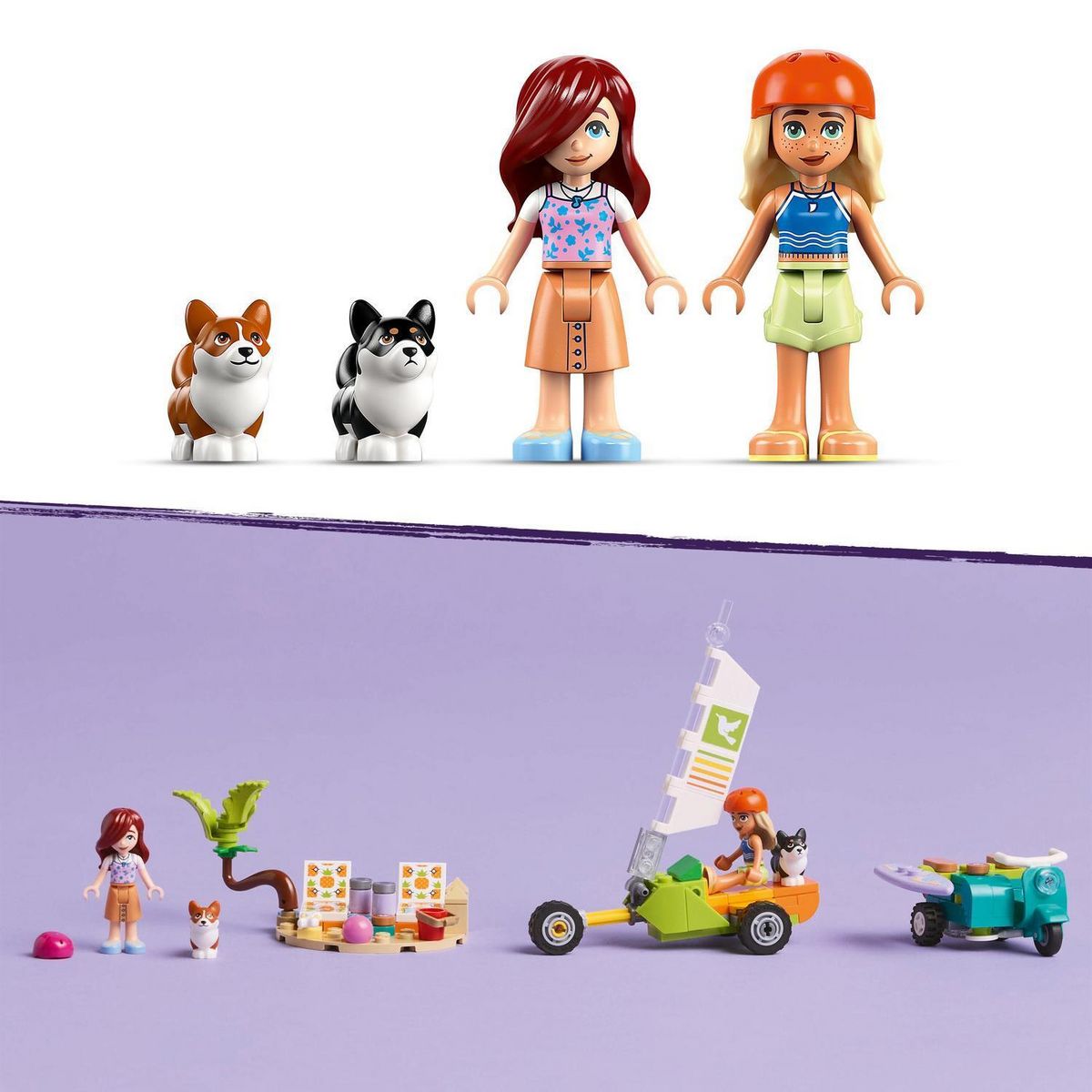 LEGO Friends 42641 - Chiens Surfeurs et Aventures en Scooter