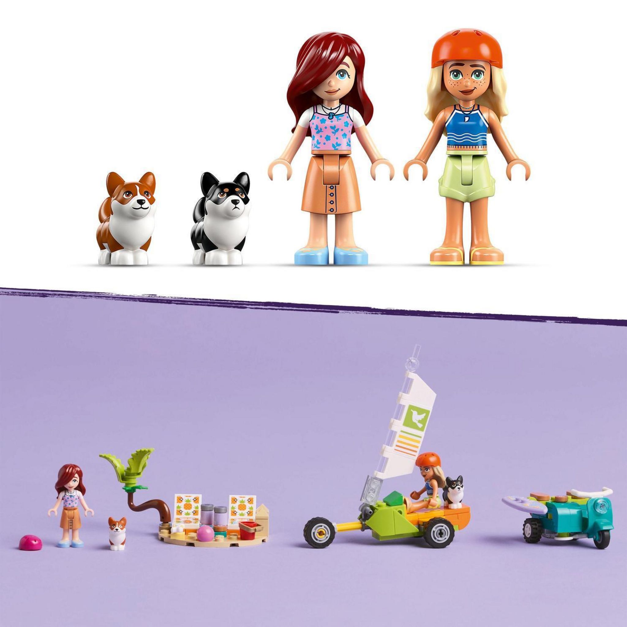 Voir la diapositive 6 : LEGO Friends 42641 - Chiens Surfeurs et Aventures en Scooter