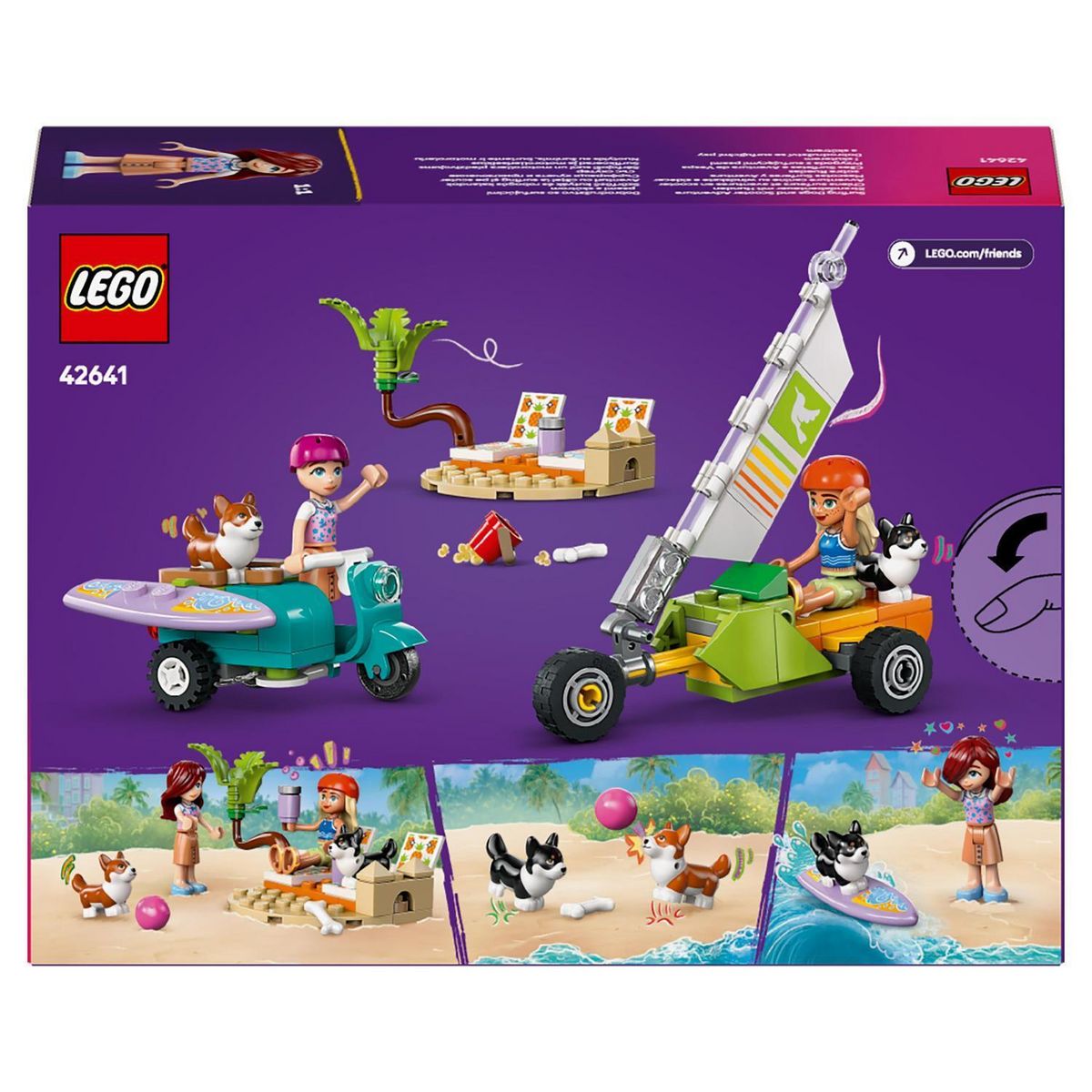 LEGO Friends 42641 - Chiens Surfeurs et Aventures en Scooter