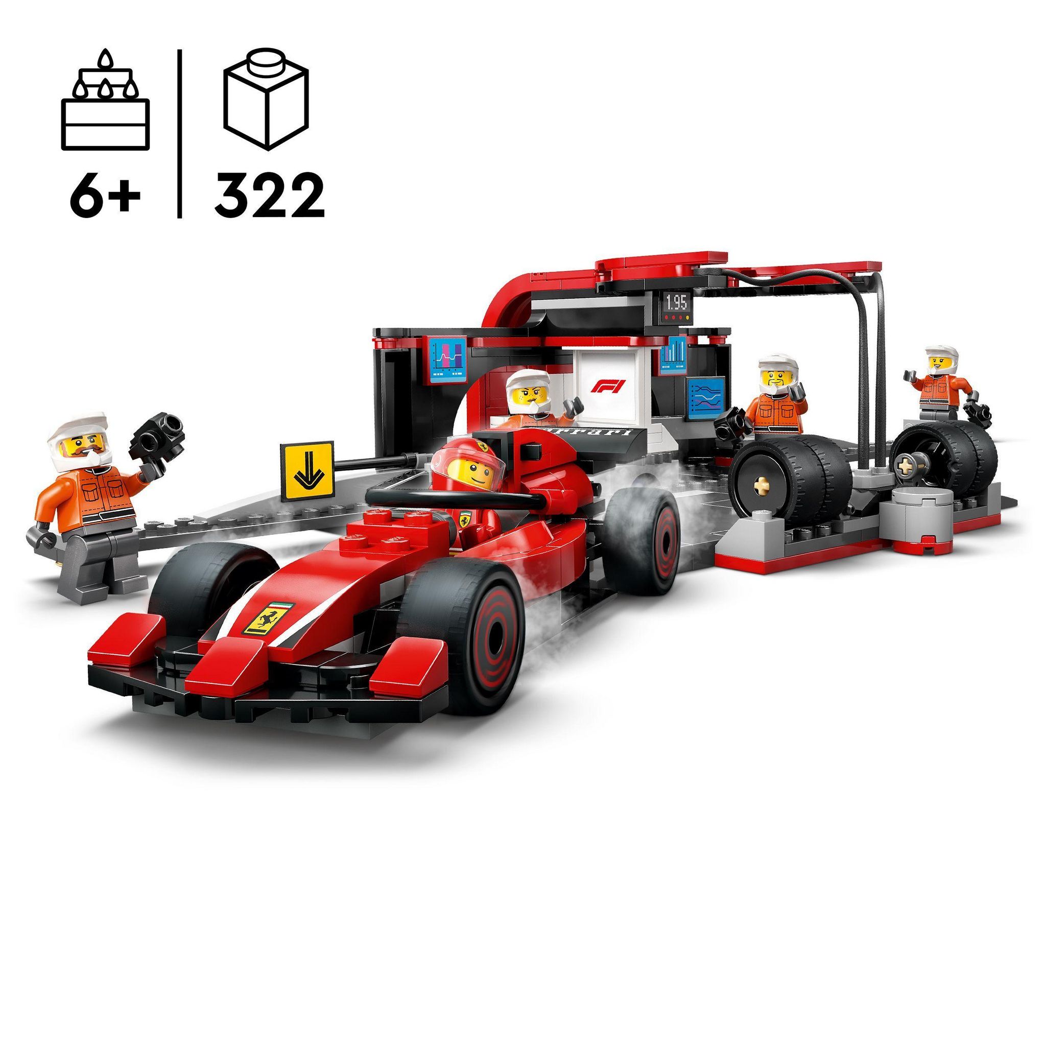 Voir la diapositive 3 : LEGO City 60443 - Arrêt au Stand de F1 avec voiture Ferrari