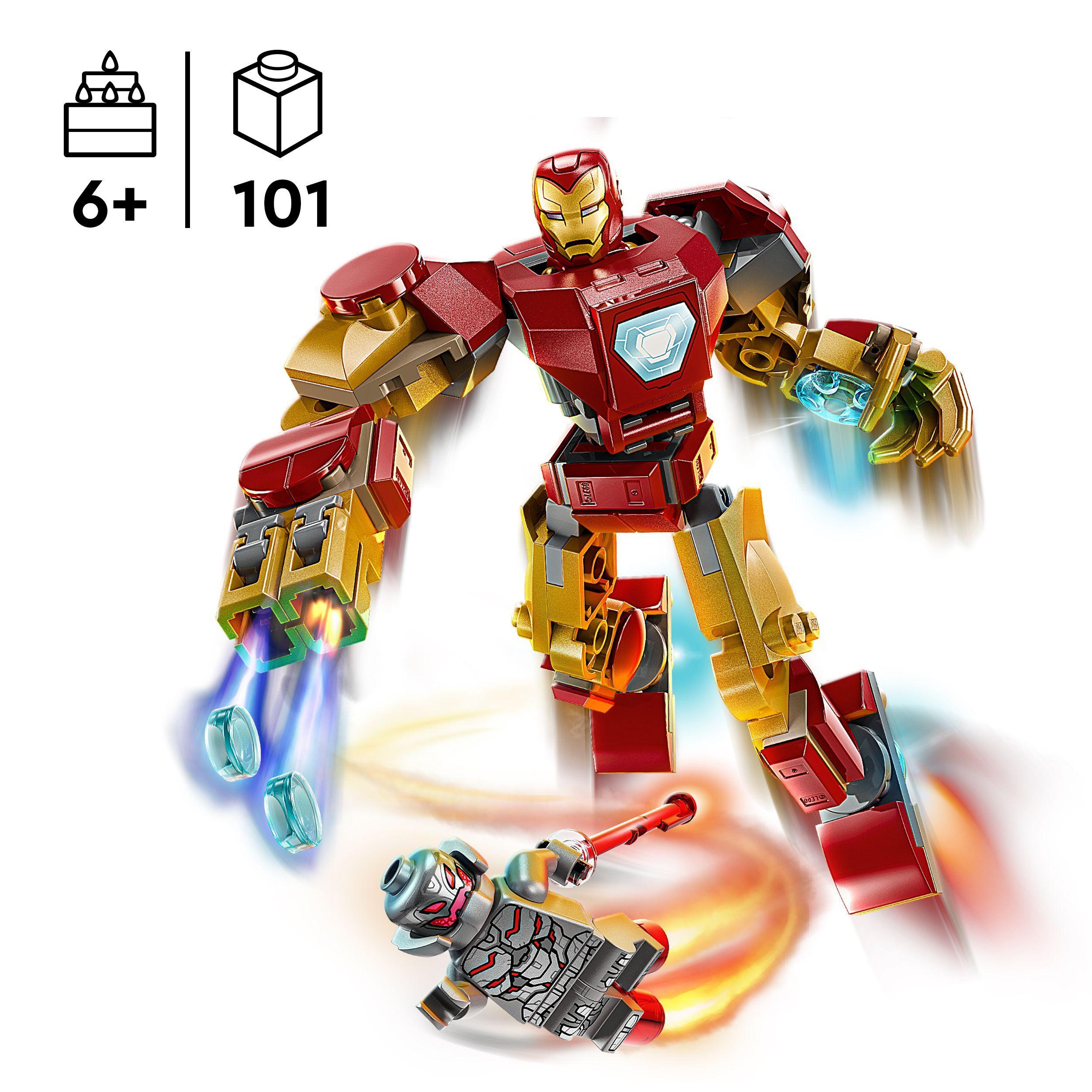 Voir la diapositive 3 : LEGO Marvel 76307 Le robot d’Iron Man contre Ultron - Jouet avec super héros dès 6 ans