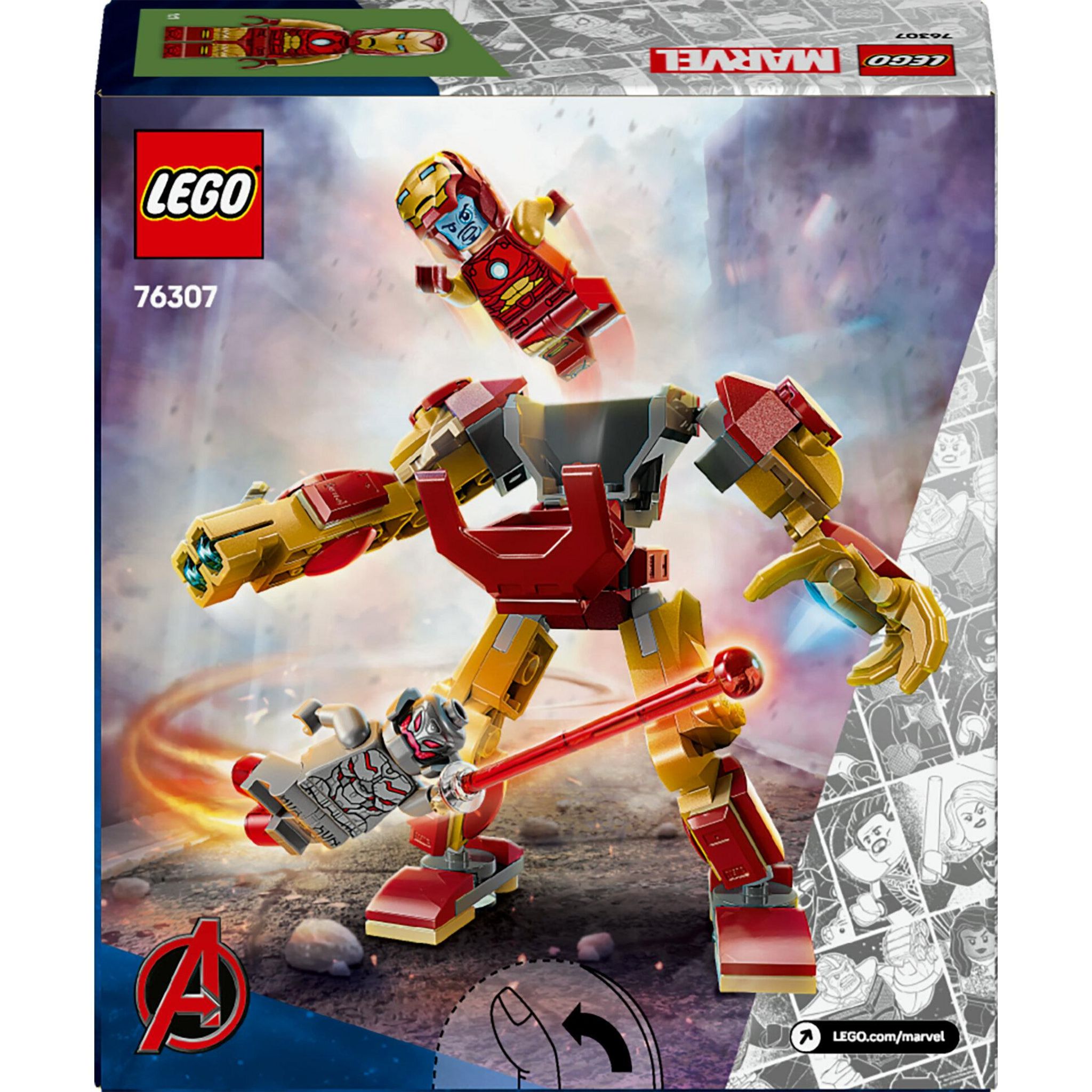 Voir la diapositive 8 : LEGO Marvel 76307 - Le robot d'Iron Man contre Ultron
